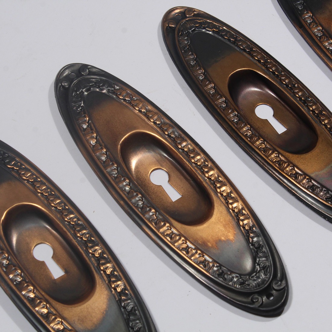 Antique “Nantes” Pocket Door Plates by Norwalk, 19 Available, NPDP159