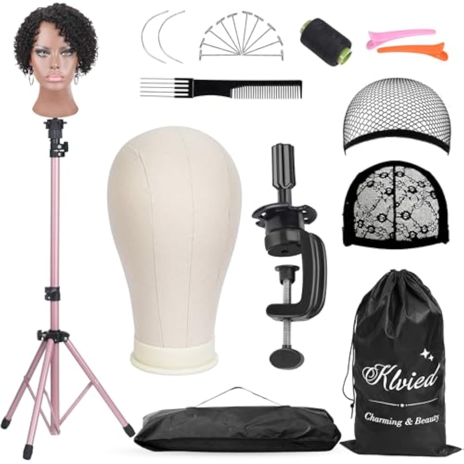 Professional Tripod Reinforced Wig Mannequin Stand Display W/Head Set Adjustable