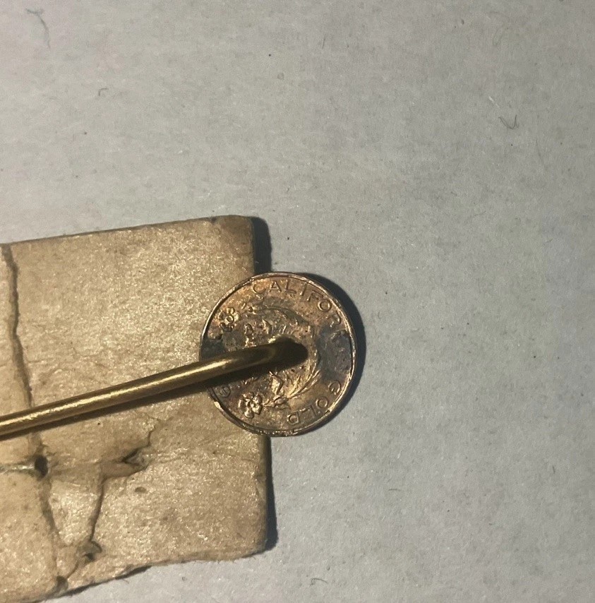 Vintage 1849 California Fractional Gold Stick Pin / Ornate Jewelry