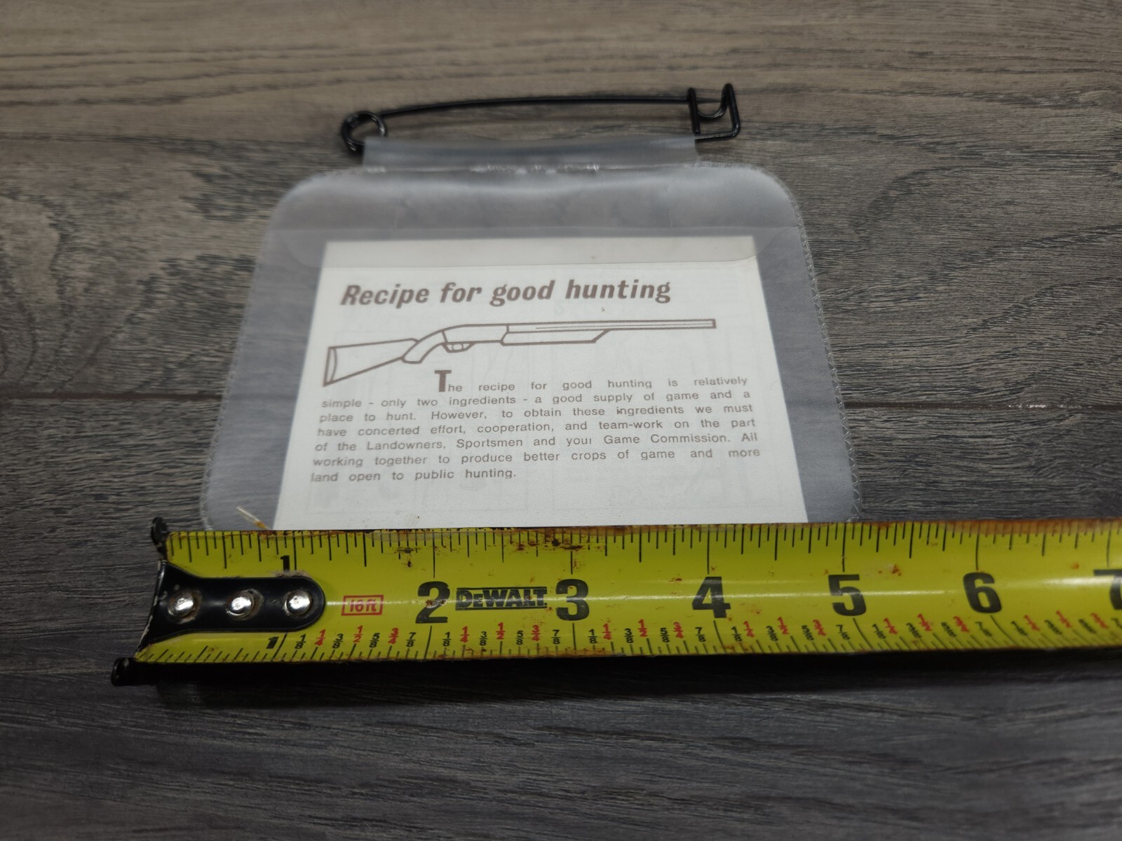 Vintage Ideal Products DuBois Ful Vue Hunting License Holder Clear With Pin