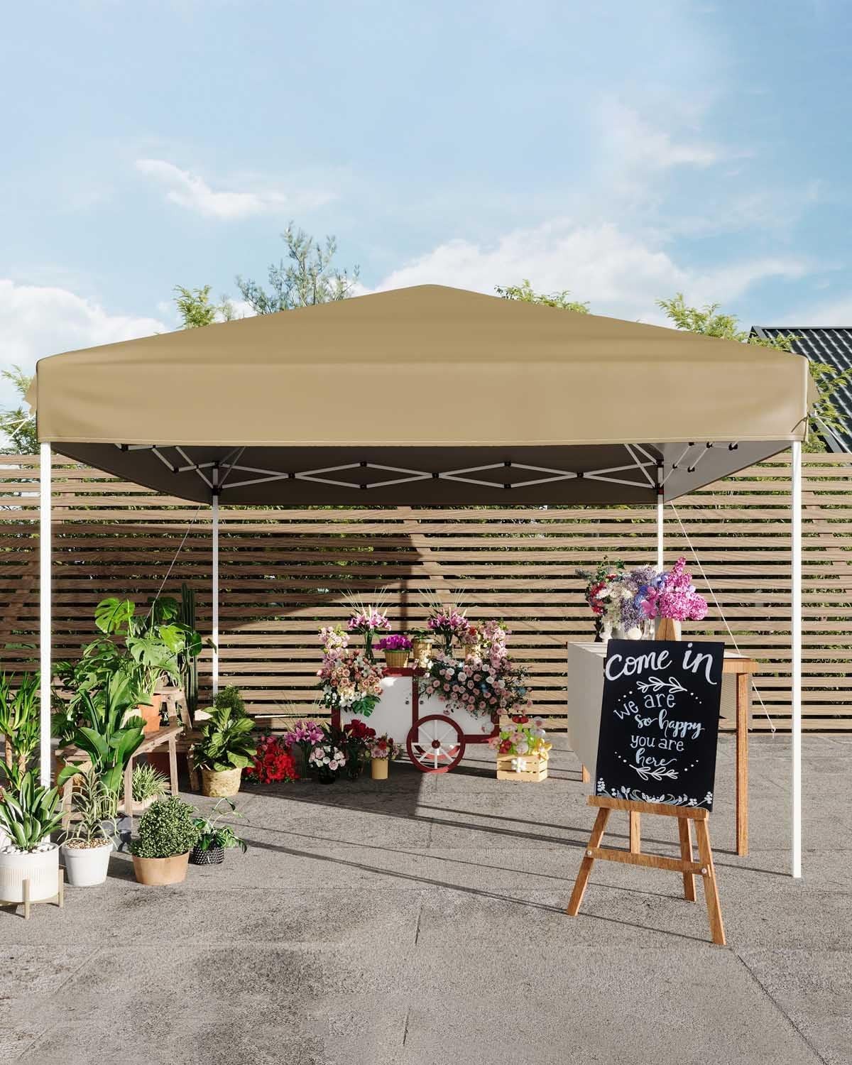 10 x 10 FT Pop Up Canopy, Outdoor Canopy Tent with Carry Bag & 4 SandBags