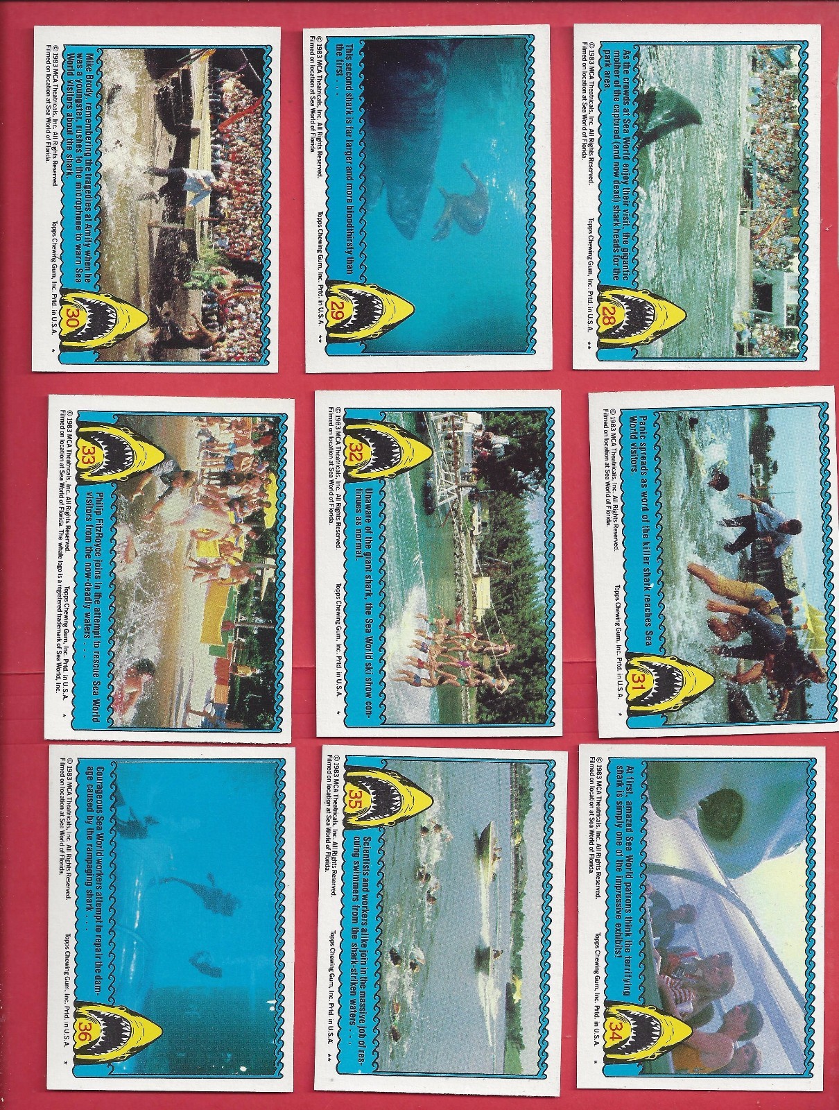 1983 Topps Jaws 3-D Complete set 1 to 44 nm to mint