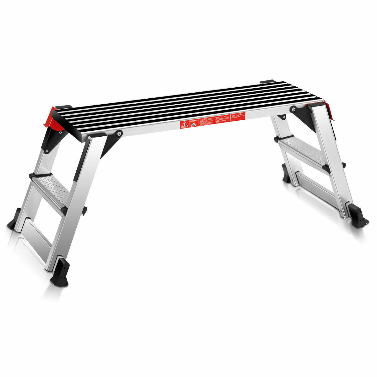 Aluminum Step Stool Folding Bench Work Platform Non-slip Drywall Ladder 330lbs