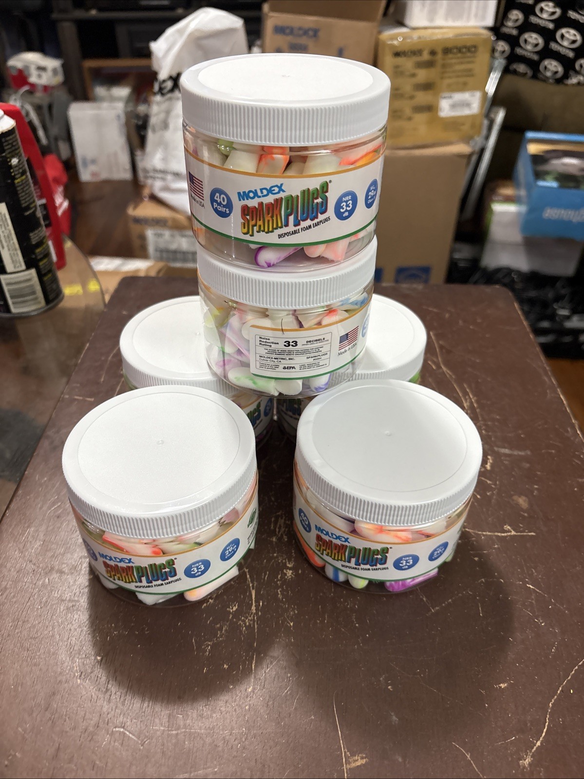 Lot Of (6) Moldex Sparkplugs Earplug Canister 6684 - 40 Pair Free Shipping