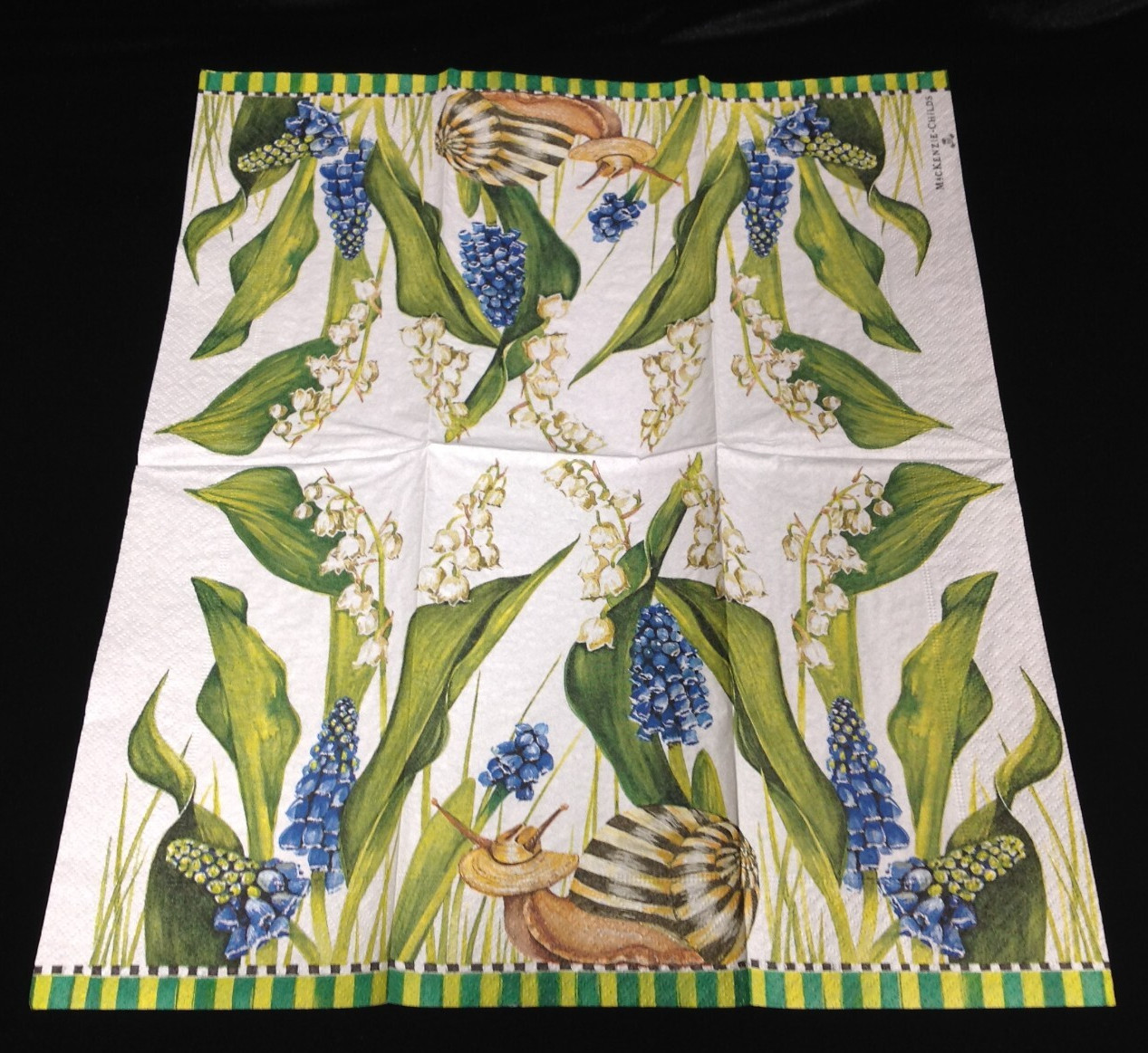 Mackenzie Childs Summer Snail Guest Paper Napkin (1) for Decoupage