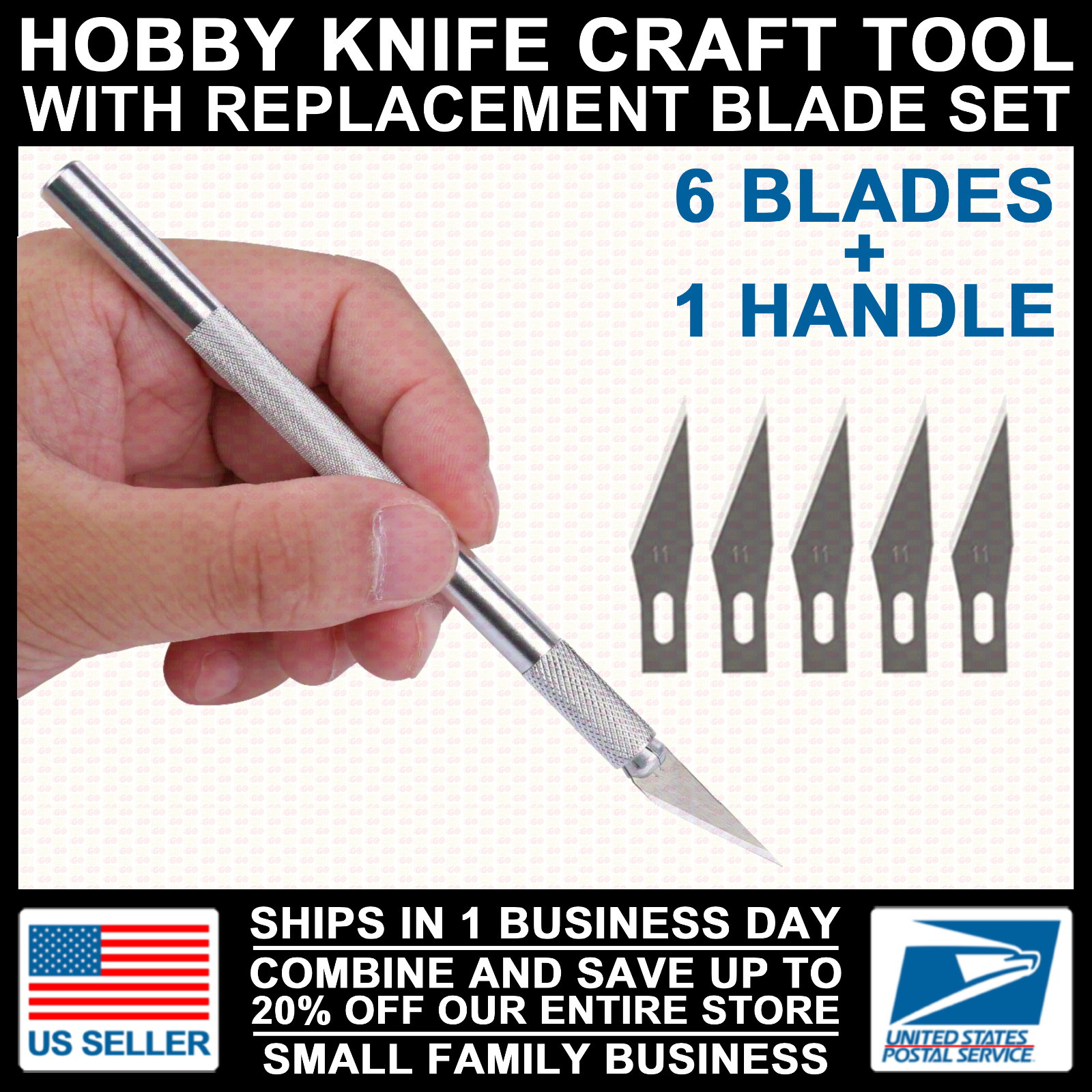 Hobby Exacto Knife X-Acto Set 6x #11 Blades + Handle Craft Tool Engraving Iphone