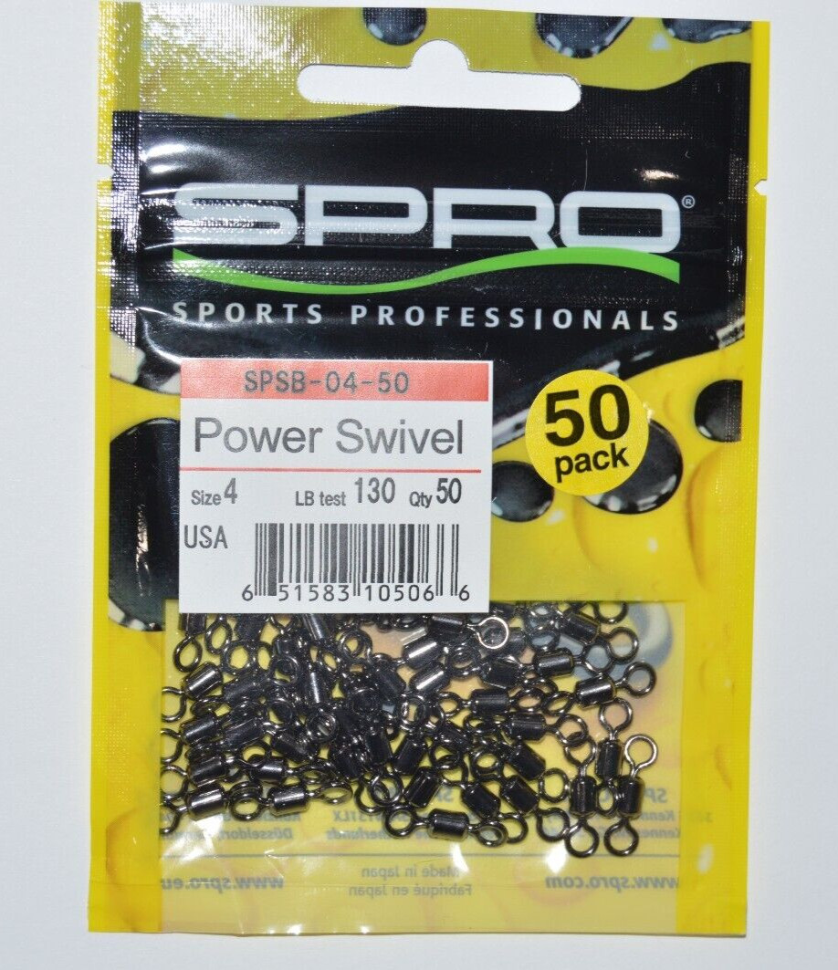 spro power swivel  size 4  130lb test   50 per value pack   spsb-04-50