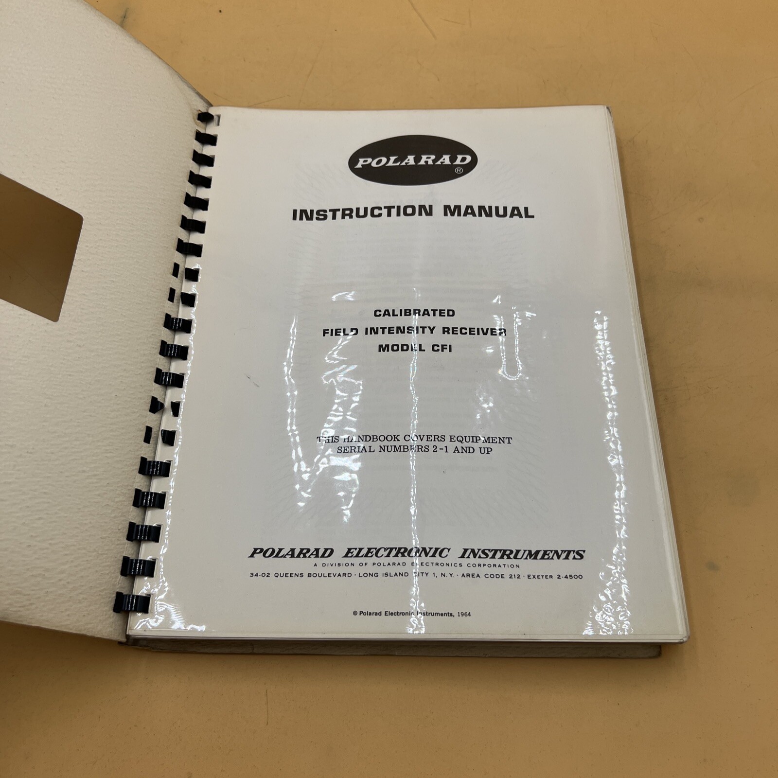 POLARAD CALIBRATED FIELD INTENSITY RECEIVER MODEL CFI OPERATING REPAIR HANDBOOK