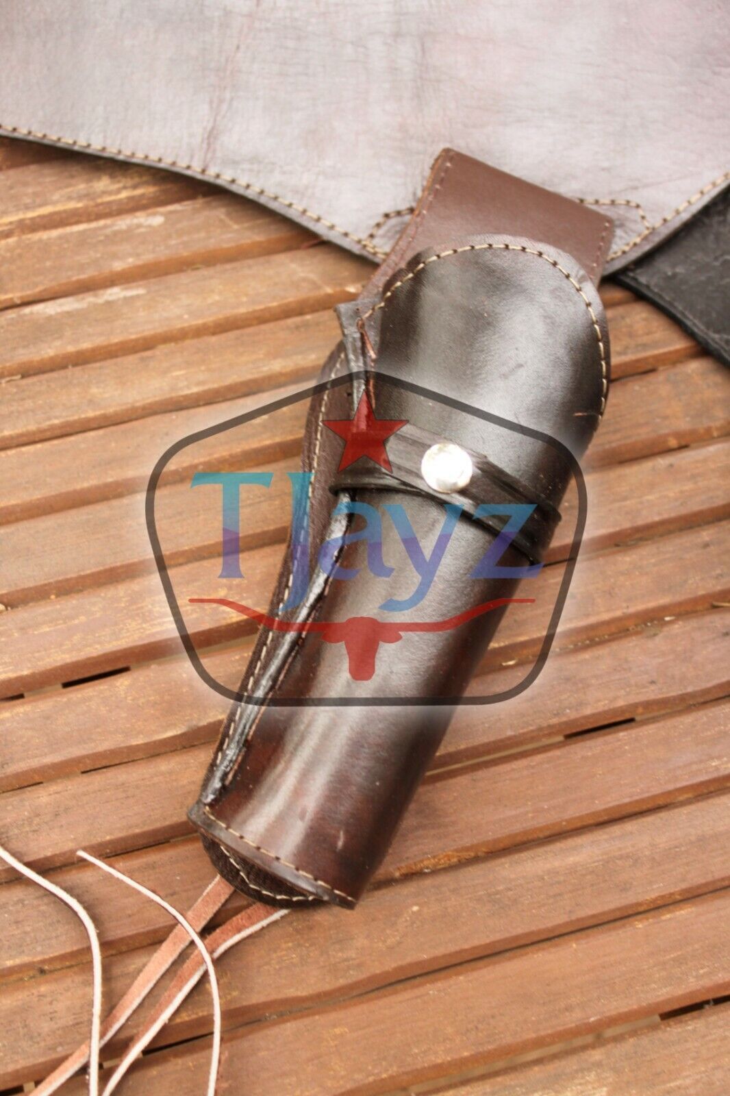 22 Cal USA SELLER SASS Single Holster Gun Belt Drop TOOLED LEATHER Western Rig