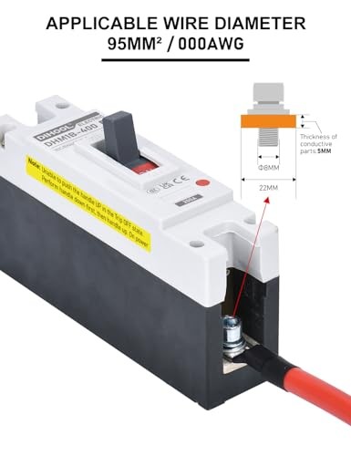 200 Amp DC Breaker, 500V Battery Disconnect Switch, Thermal Magnetic Trip 200a