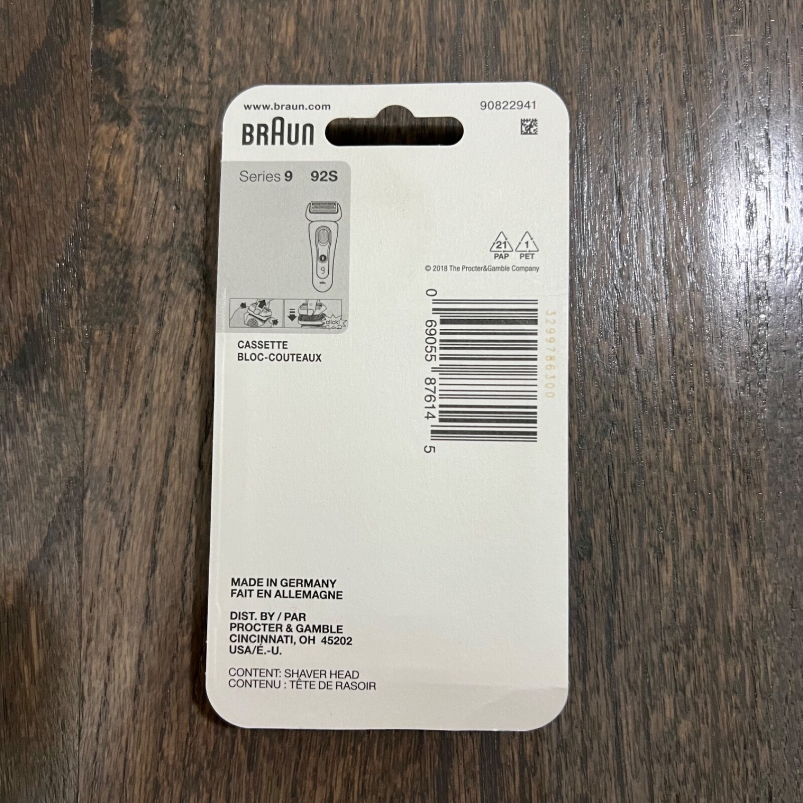 Braun Authentic Shaver Replacement Head, Series 9, 92S