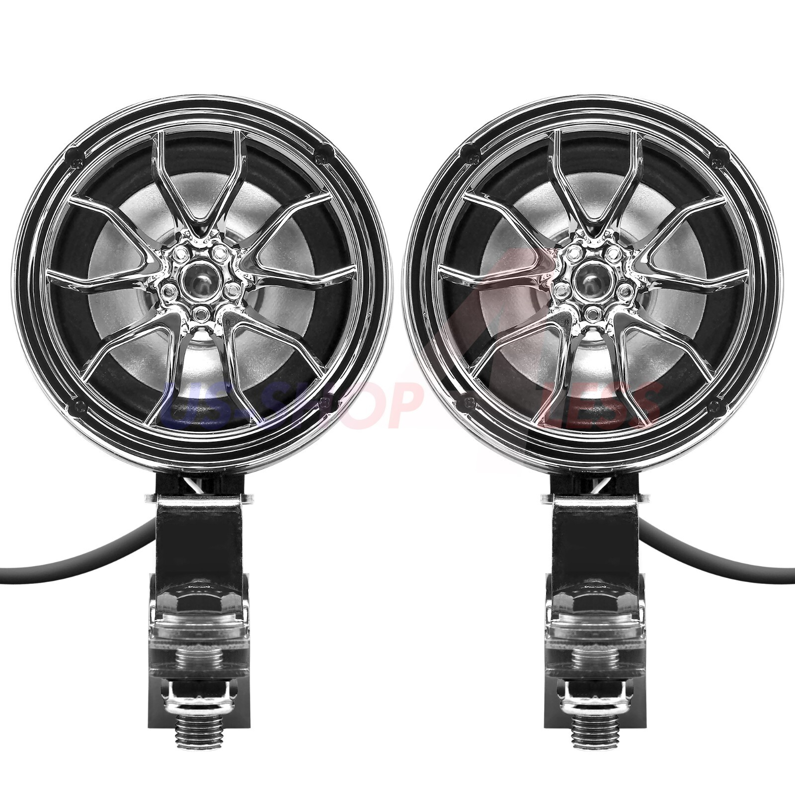 Bluetooth Motorcycle Stereo Chrome Speakers Audio Music System Scooter USB Radio