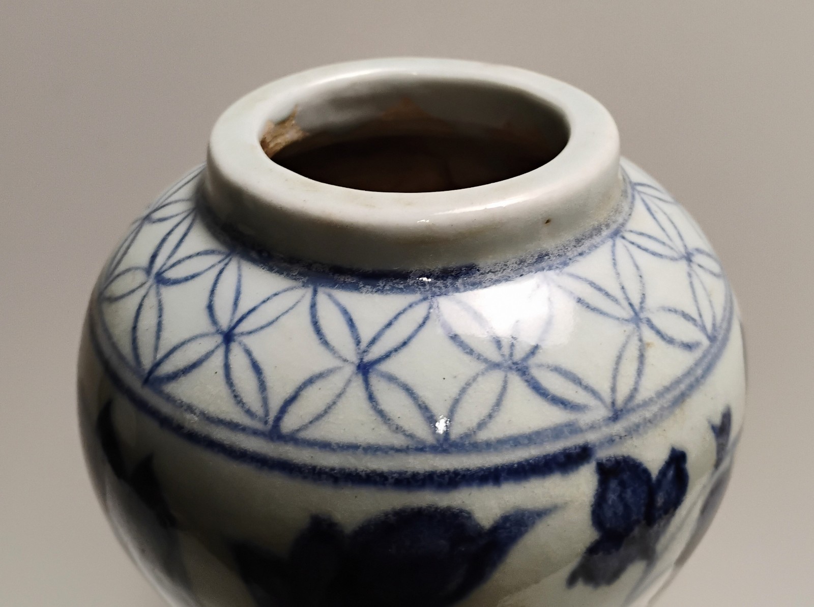 PAIR 20th Century Chinese Blue Copper Red & White Hand Painted Garlic Vase 20"