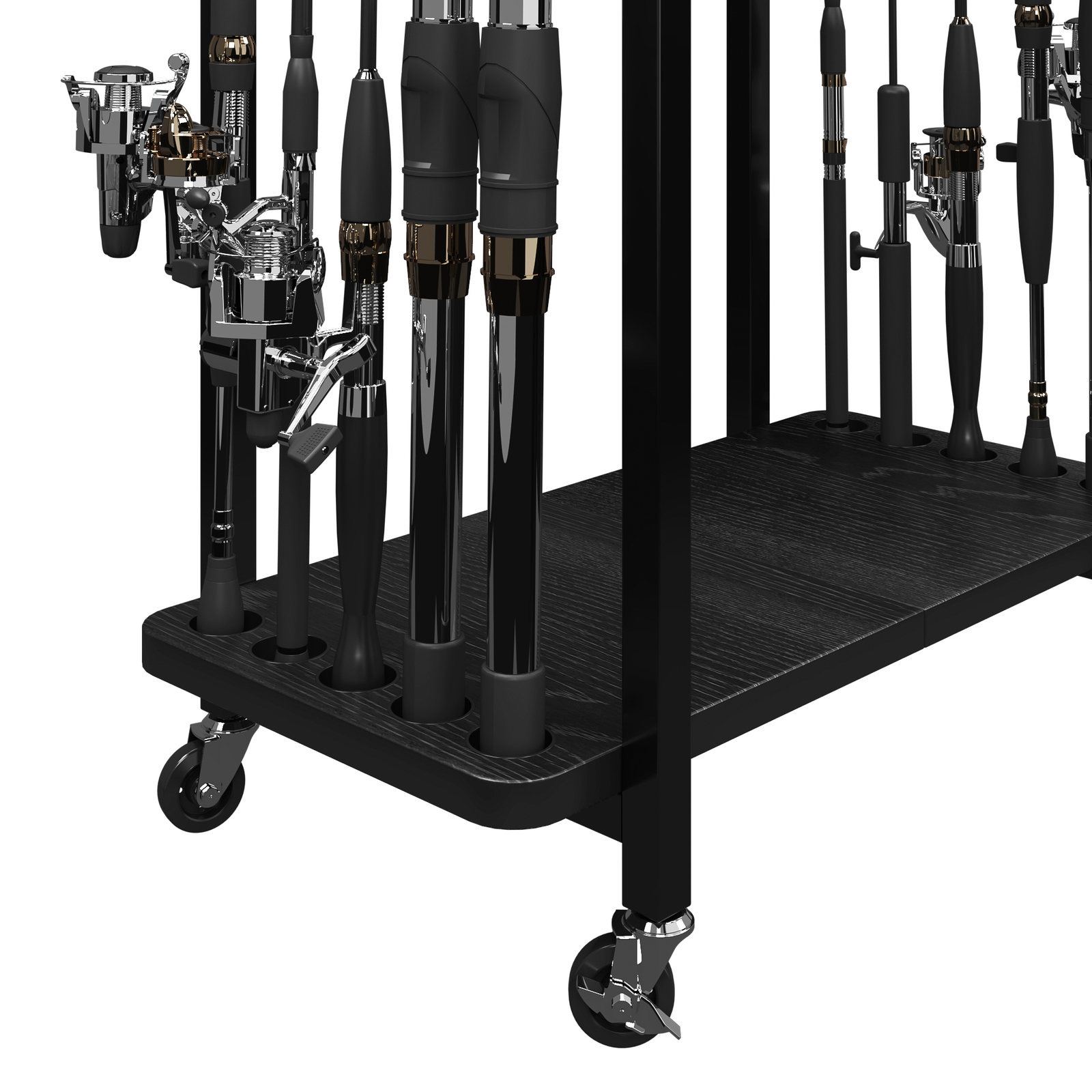 TC-HOMENY 10 Rod Fishing Rod Holder Rack Fishing Gear Equipment Tackle Organizer