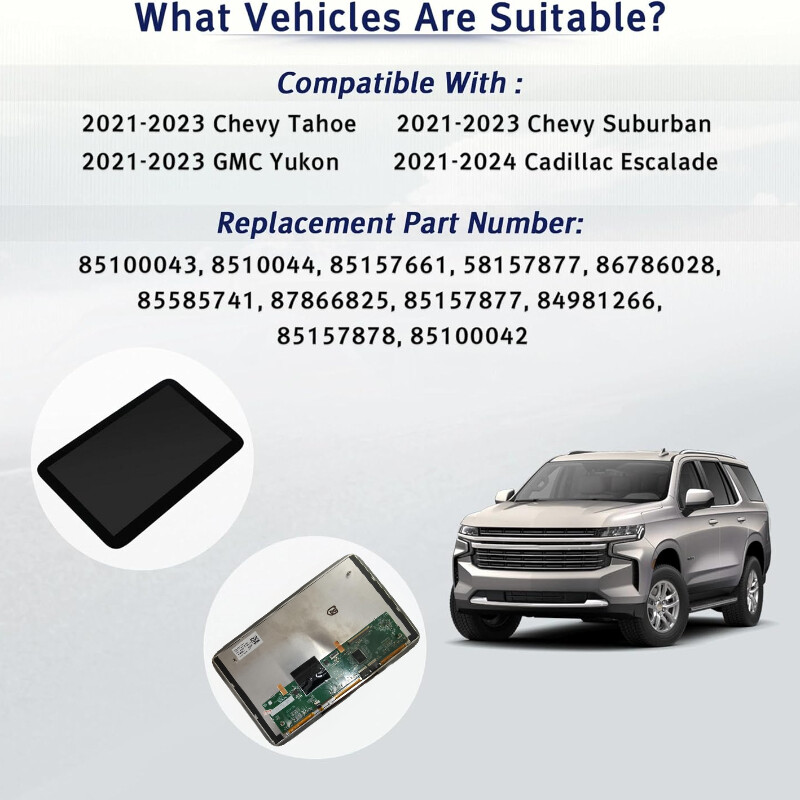 85100044 84824745 LCD Display For 21-24 Suburban GMC Yukon XL Headrest BACK SEAT