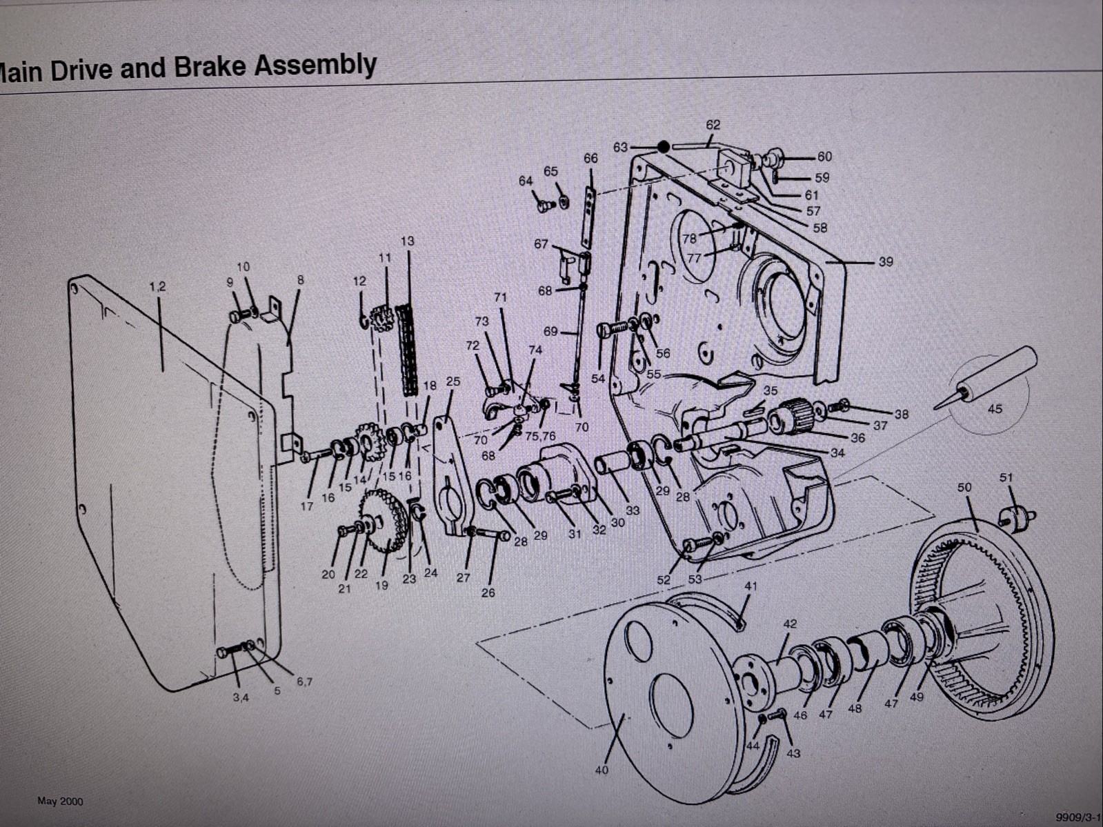 Benford Terex Single Drum Roller MBR71 & 1-71 Parking Brake Lever 1714-121