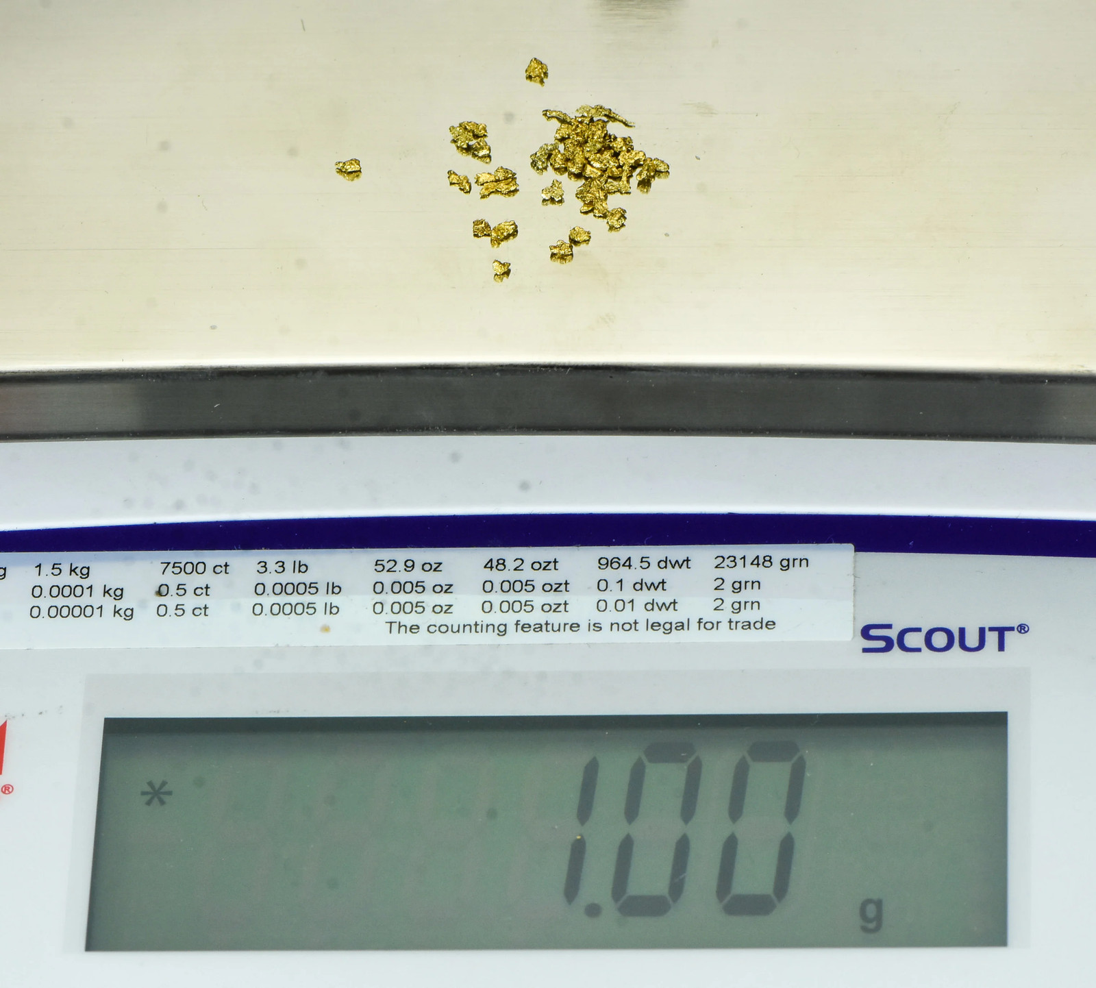 Alaskan Yukon Gold Rush Nuggets 14 Mesh 1 Gram of Fines