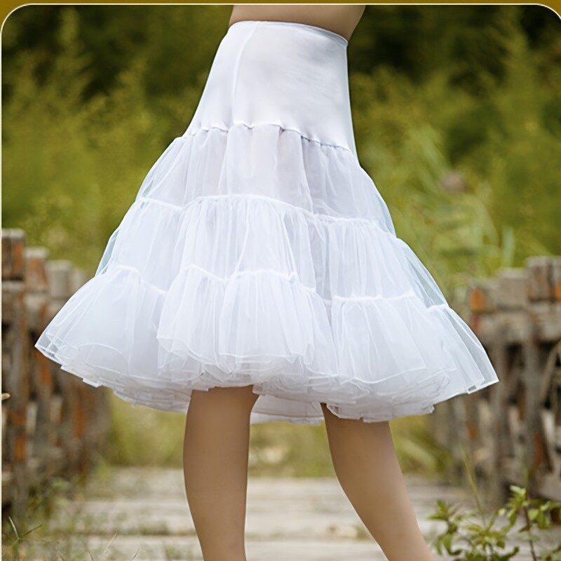 Underskirt Women A-line Crinoline Half Slips 26" Swing Vintage Petticoat Skirt
