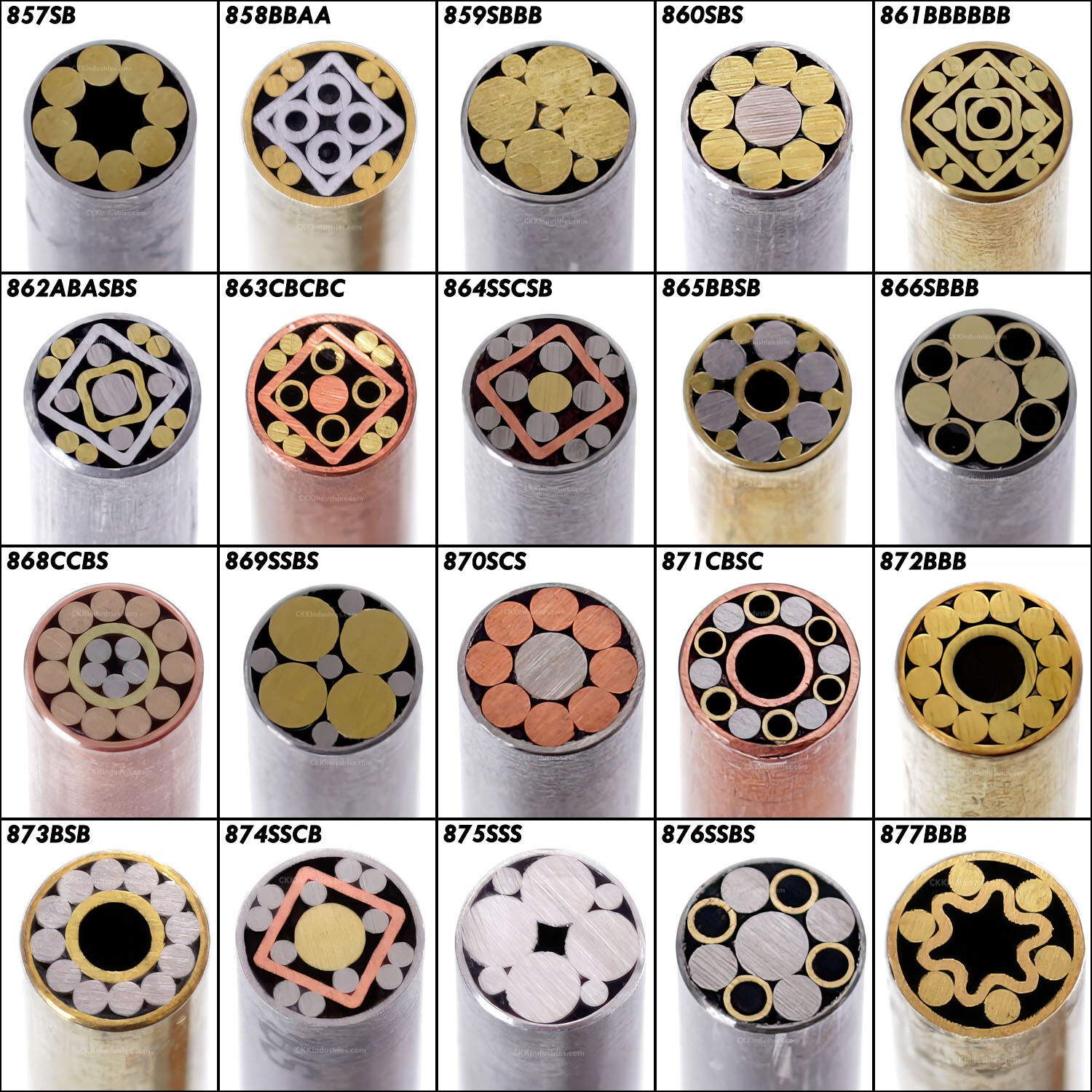 Mosaic Pins - (0.250 (1/4) Inch Diameter) - (101 Different Rod Options)