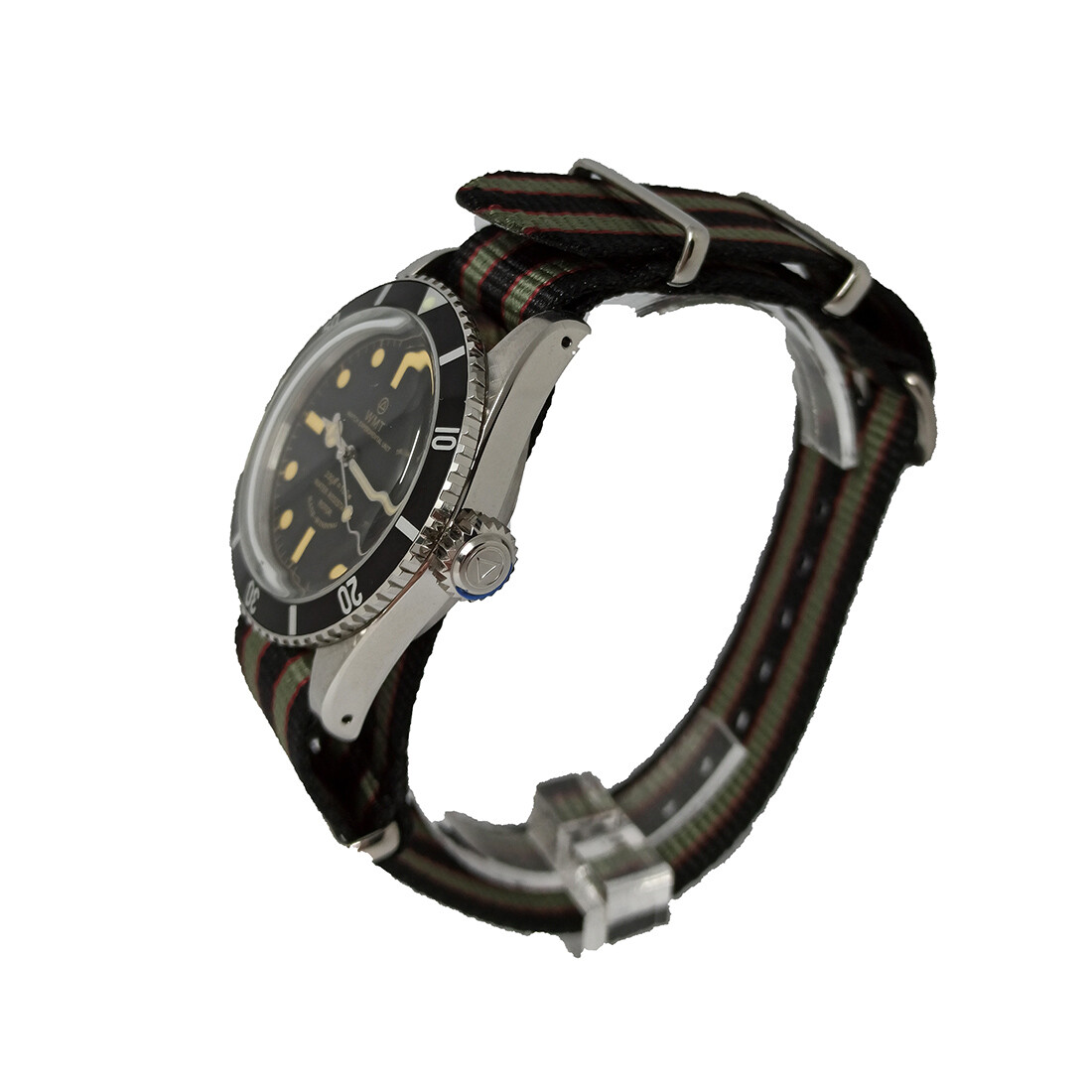 Walter Mitt Sea Bond Acciaio Automatico Nero Vintage Diver NATO Orologio Unisex