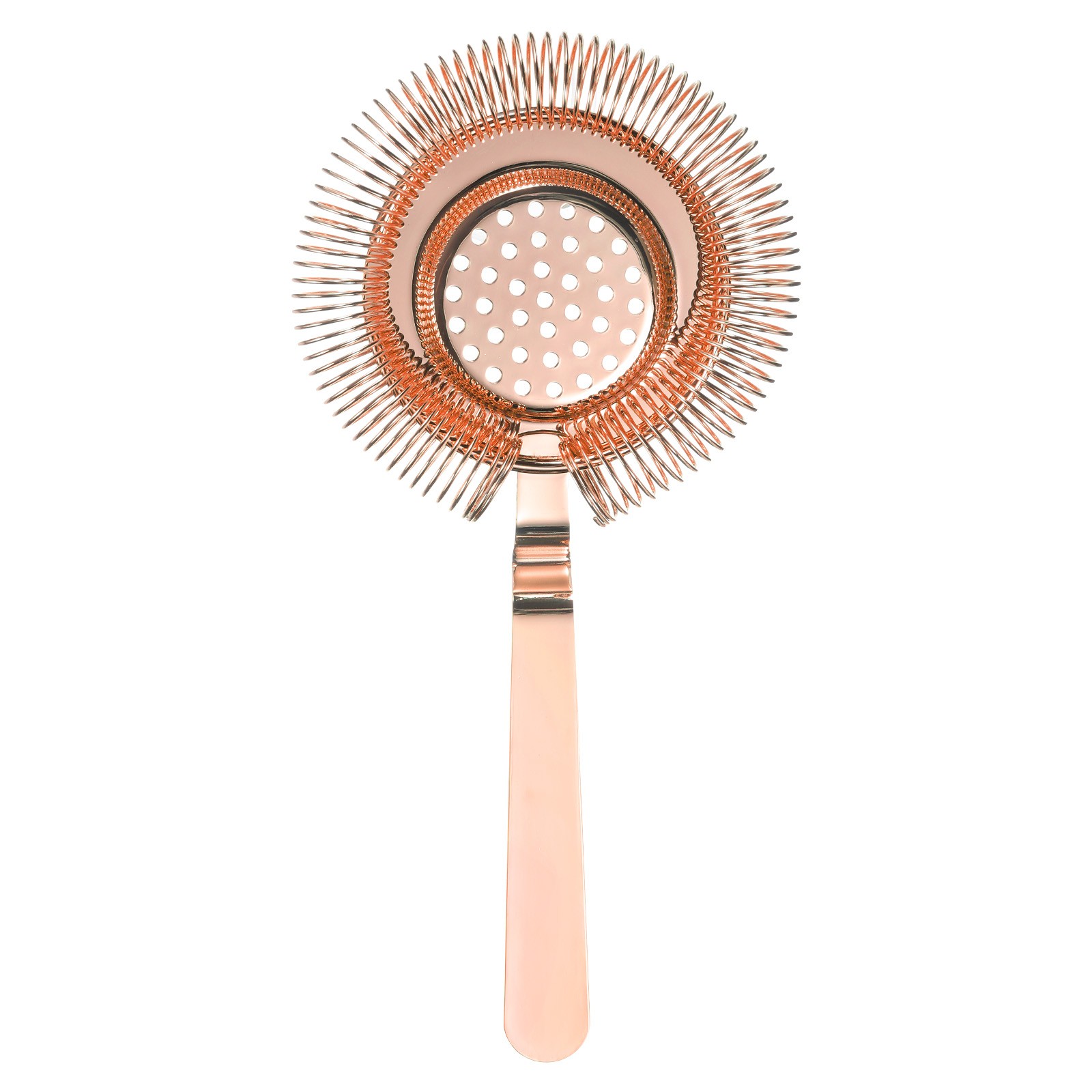 Cocktail Strainer, 1pcs Stainless Steel Bar Strainer for Drink(Rose Gold, 210mm)