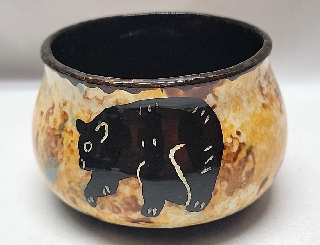 Mesa Pottery Wyoming Handmade Pottery Bowl 4" Multicolor