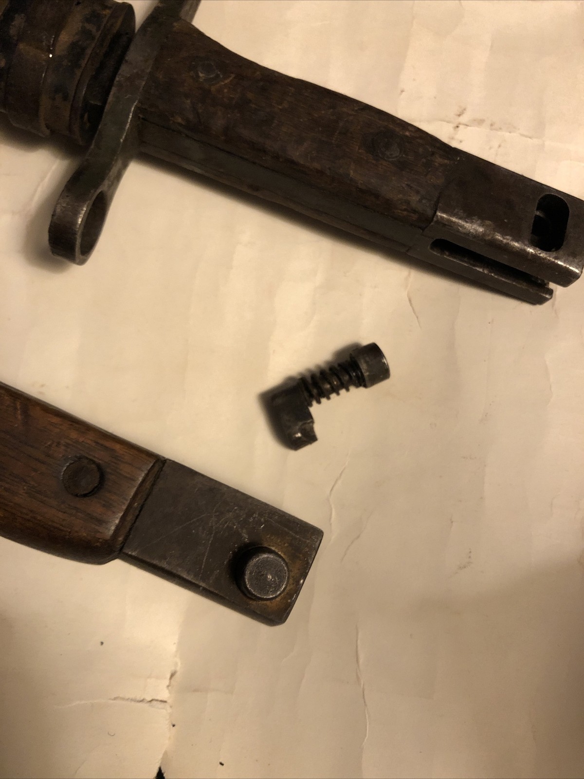 WW2 Japanese bayonet CATCH & Button Toyoda Jidoshoki SEISAKUSHO WWII Japan Part