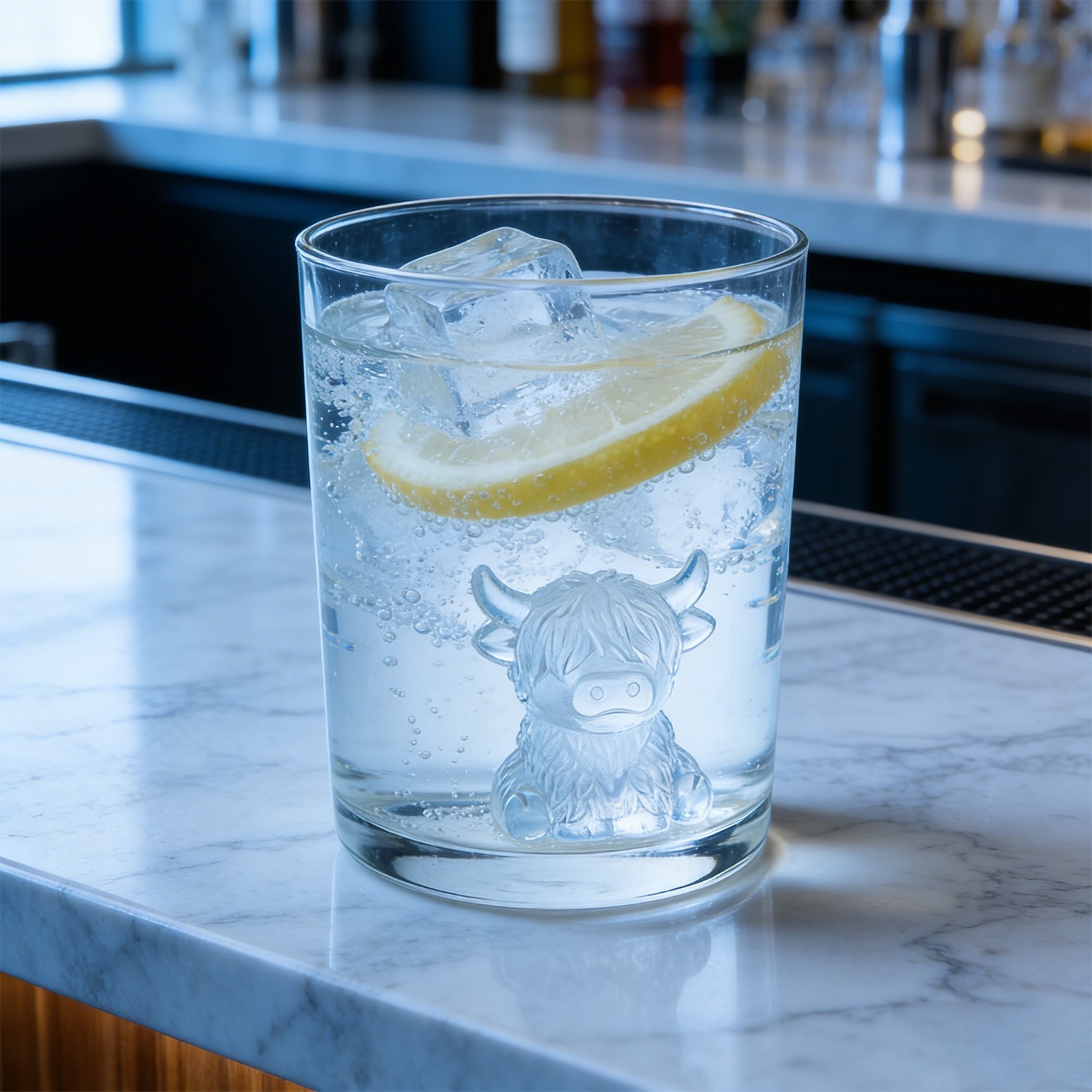 Mini Highland Cow Ice Cube Mold,Cute 3D Highland Cow Silicone Ice Cube Tray KU