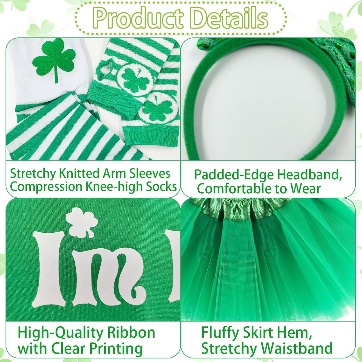 St. Patrick's Day Costume Accessories Set - 6 Piece Green St Patrick’s Day Tut