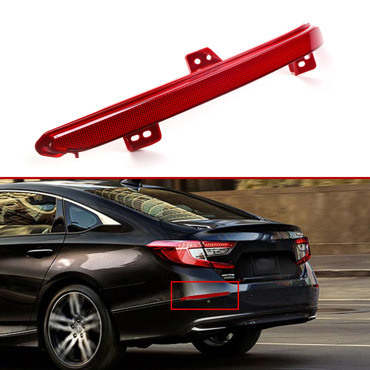 For 2018-2022 Honda Accord Rear Bumper Reflector Light Tail Lamp Case Left&Right