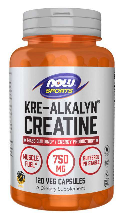 NOW Foods Kre-Alkalyn Buffered Creatine Monohydrate 1500mg 120 Caps 12/27EXP