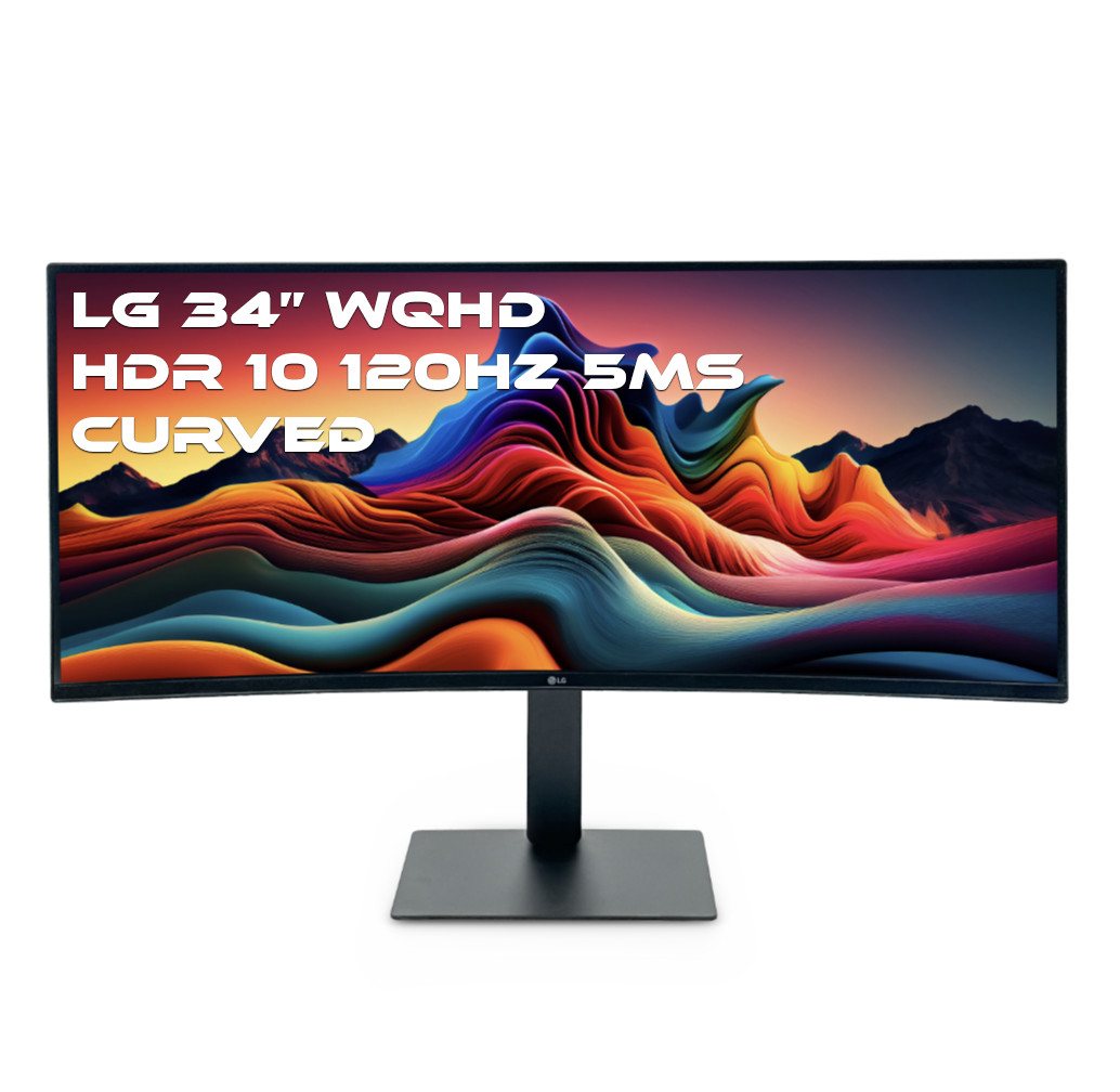 LG UltraWide 34" WQHD HDR 10 120Hz 5ms Curved Monitor Black 34U62TB-B 2025 Model