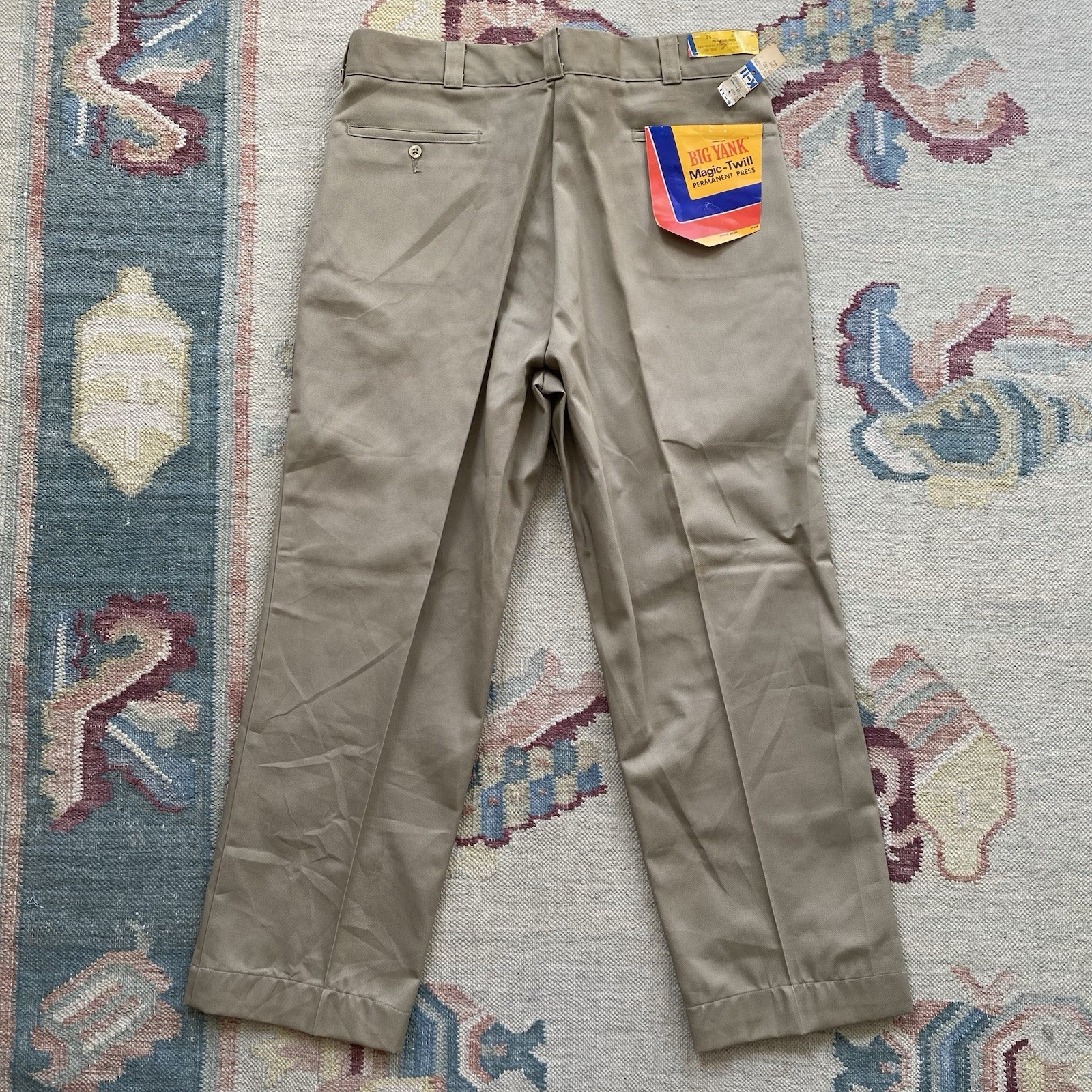 Vintage Big Yank Deadstock Magic Twill Work Pants 38x30 Khaki 70s Workwear Union