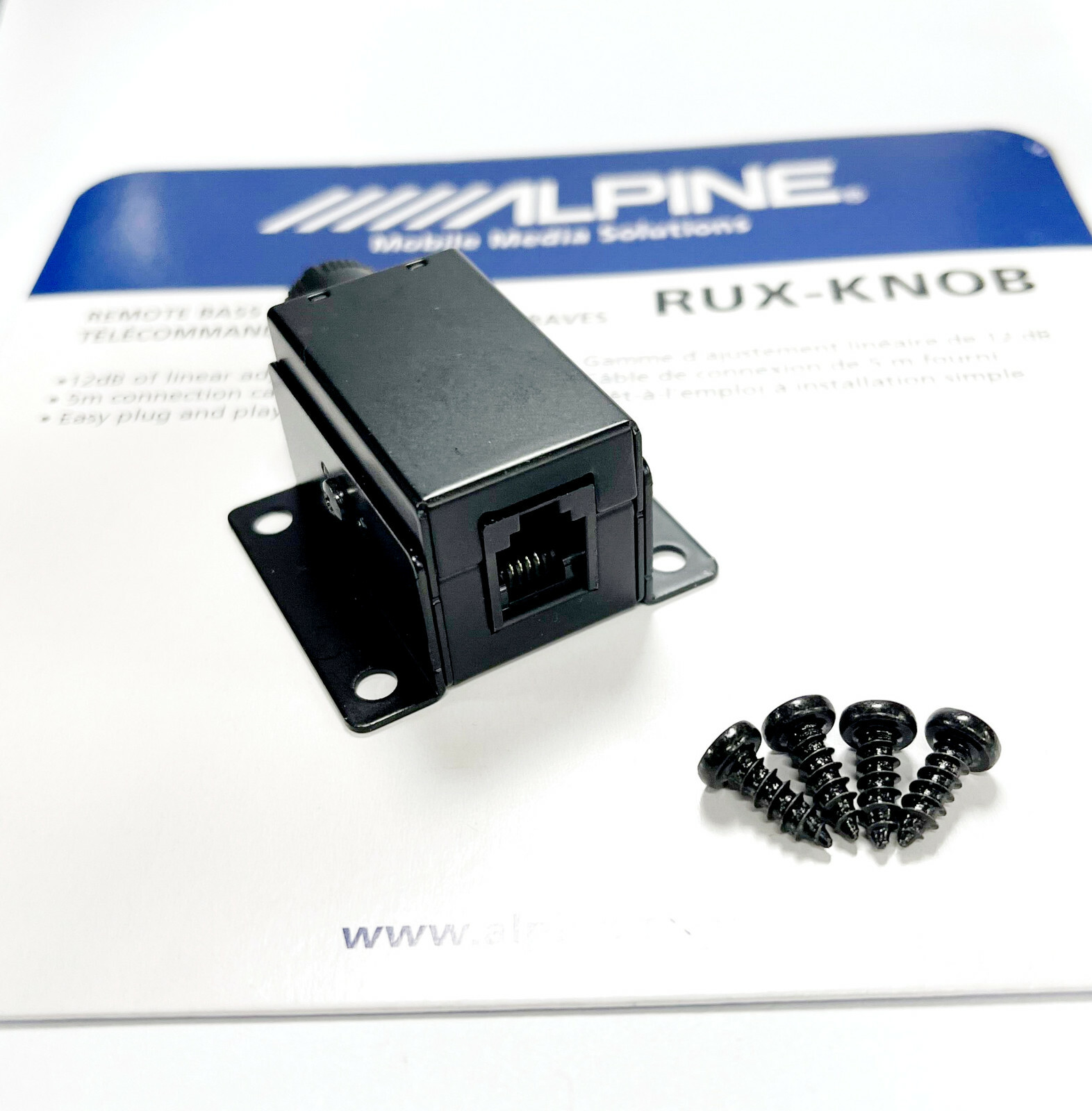 Alpine RUX-KNOB Remote Bass Level Control with 5m Connection Cable New Original