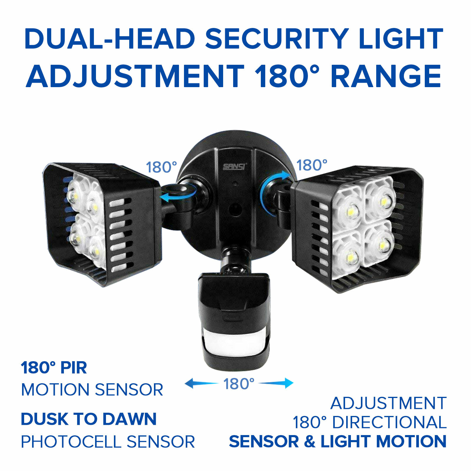 SANSI 30W 3400lm LED Security Lights Motion Sensor Night Spot Light Area Light