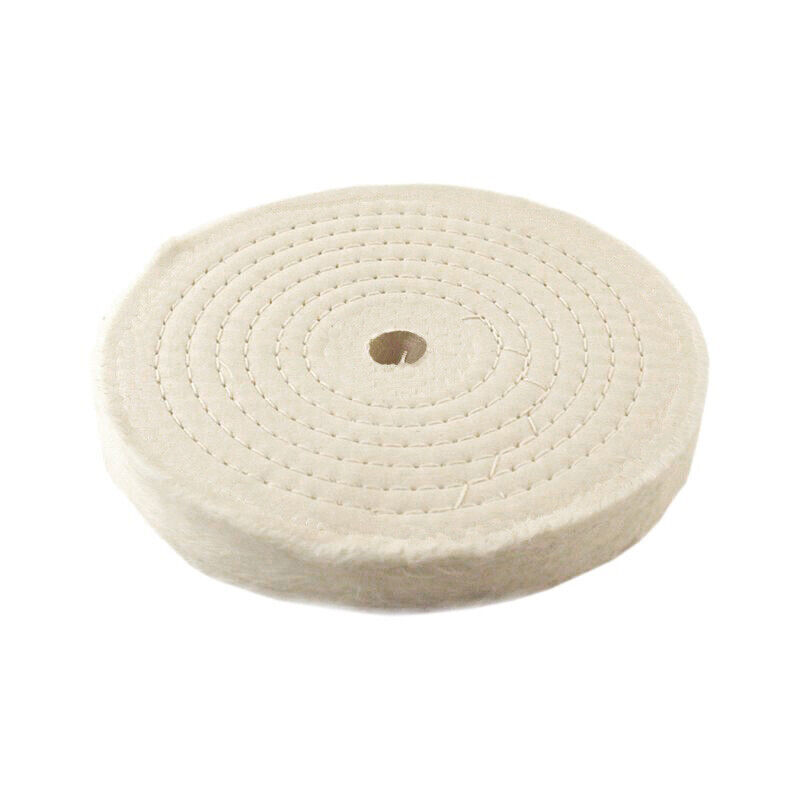 6 In Extra Thick Cotton Buffing Wheel, 5/8 Inch Arbor Hole Fine Polishing Wheel