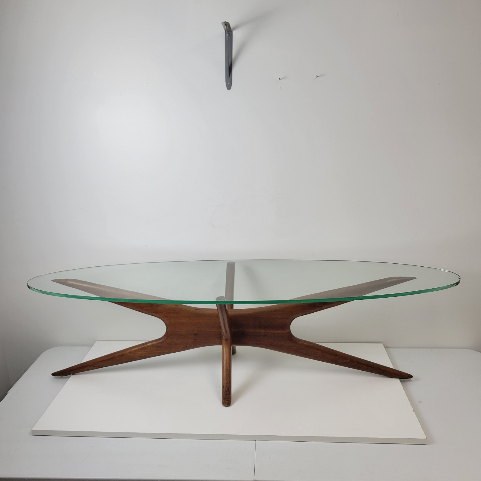 Vintage Adrian Pearsall Mid Century Walnut Jacks Coffee Table