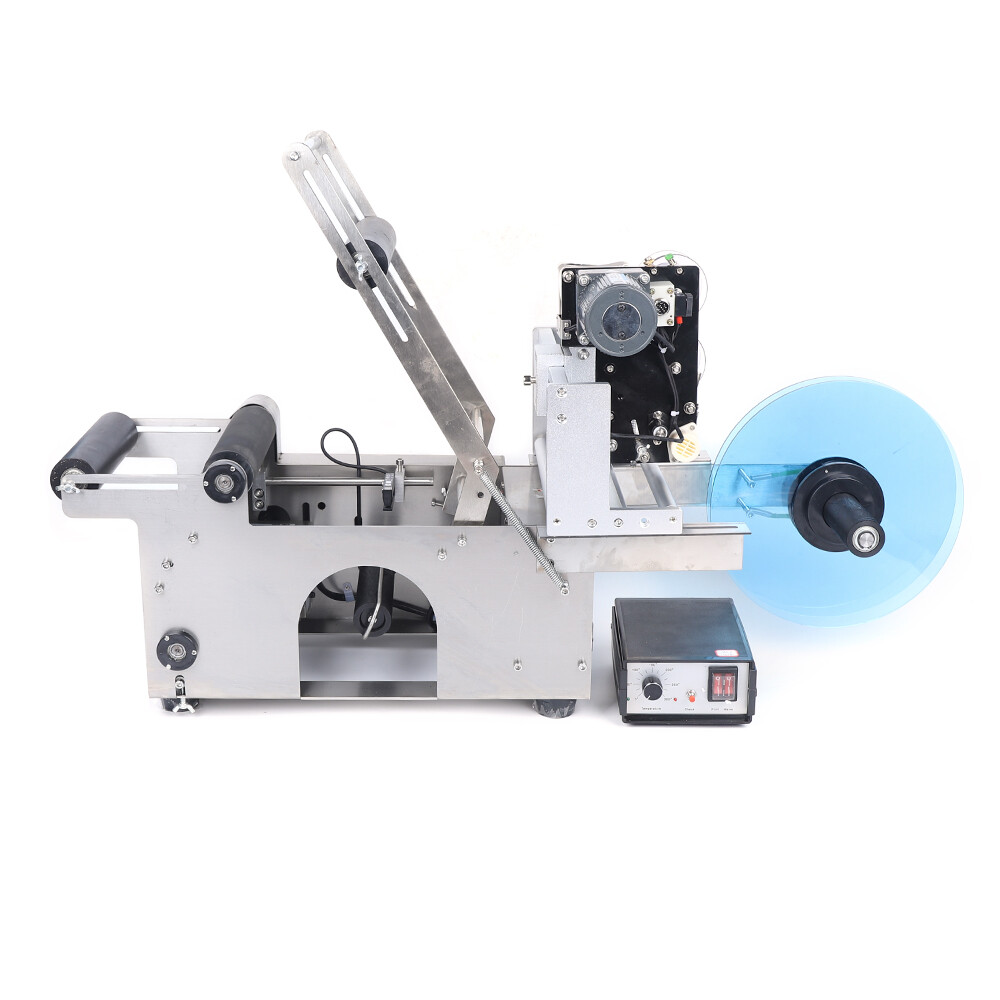 Semi Automatic Labeling & Coding Machine Round Bottle Jar Label Marking Machine