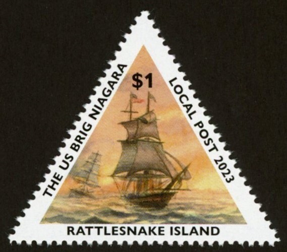 Rattlesnake Island Local Post Stamps NEW 2023 Battle of Lake Erie Perf & Imperf 