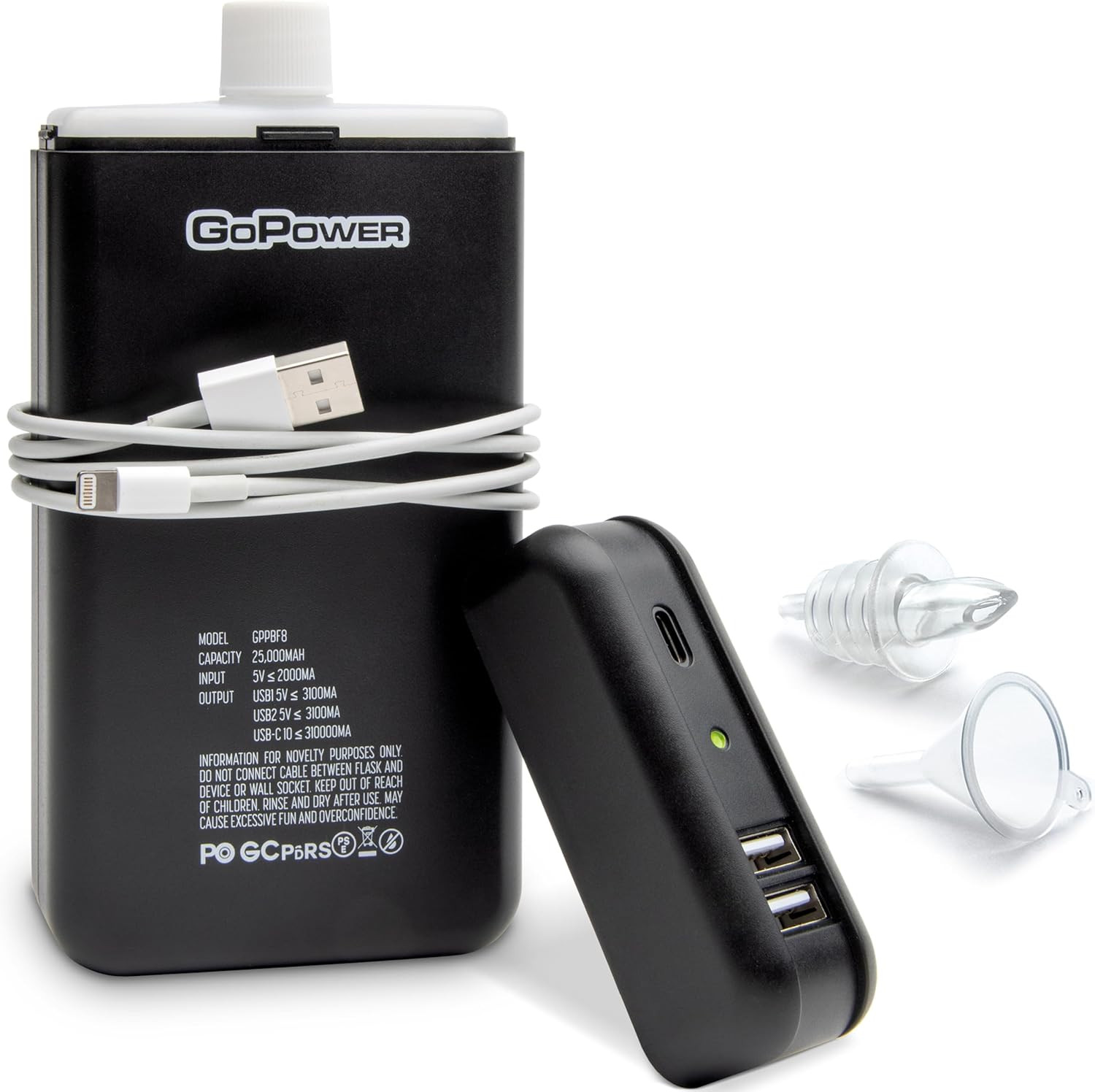 Power Bank Flask (8 Oz) - Hidden Alcohol Travel Flask – Secret Liquor Container