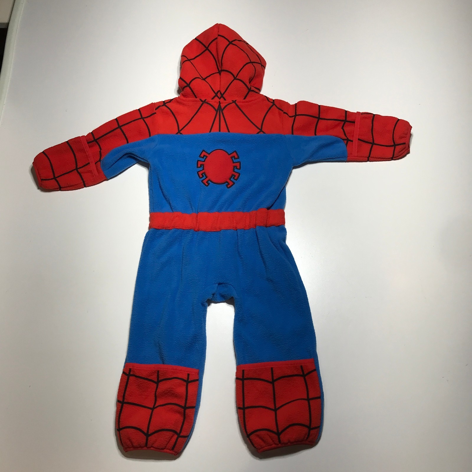NWT Cuddle Club Marvel Fleece Spiderman One Piece Hooded Costume Toddler 18-24 M