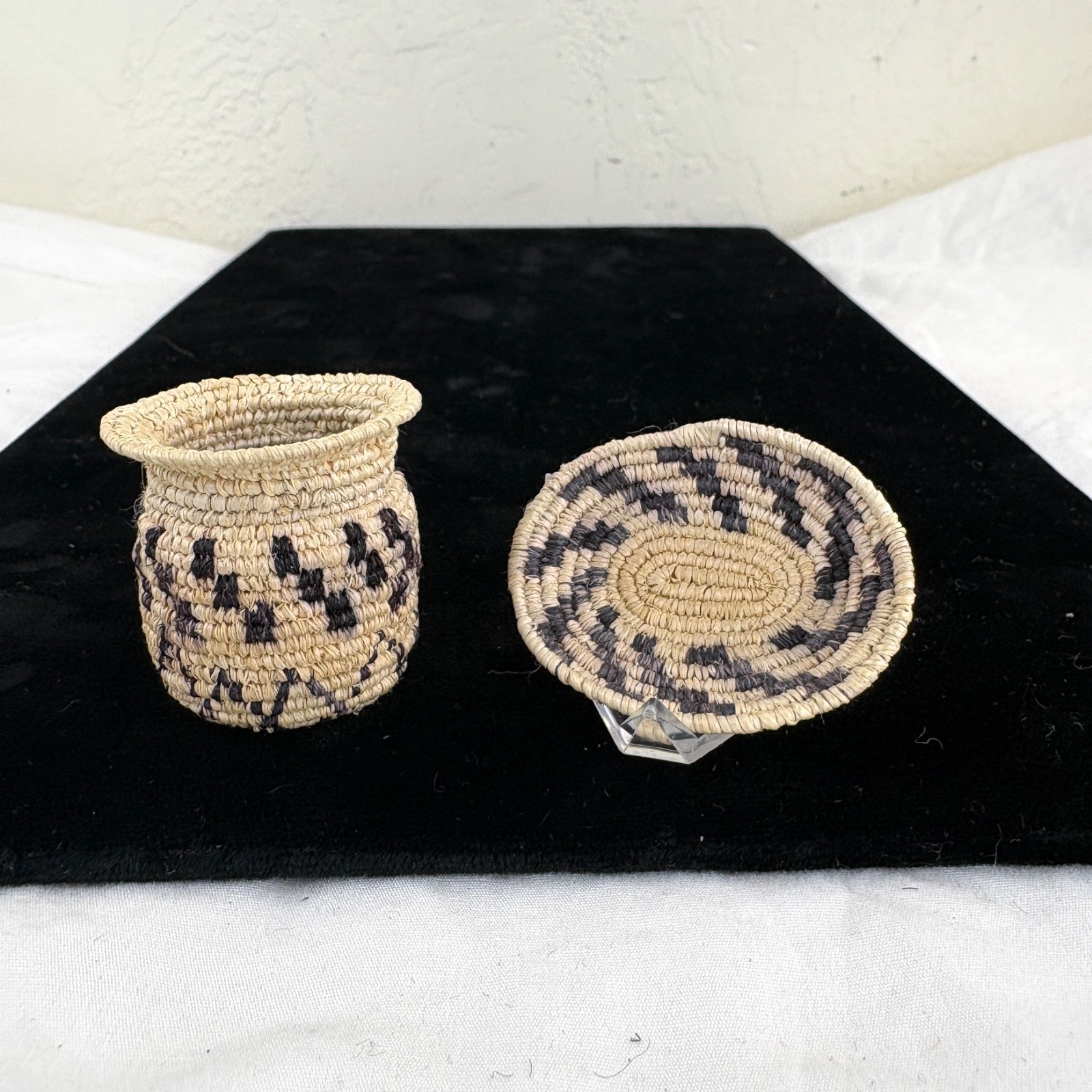 Two Miniature White Mountain Apache Basket