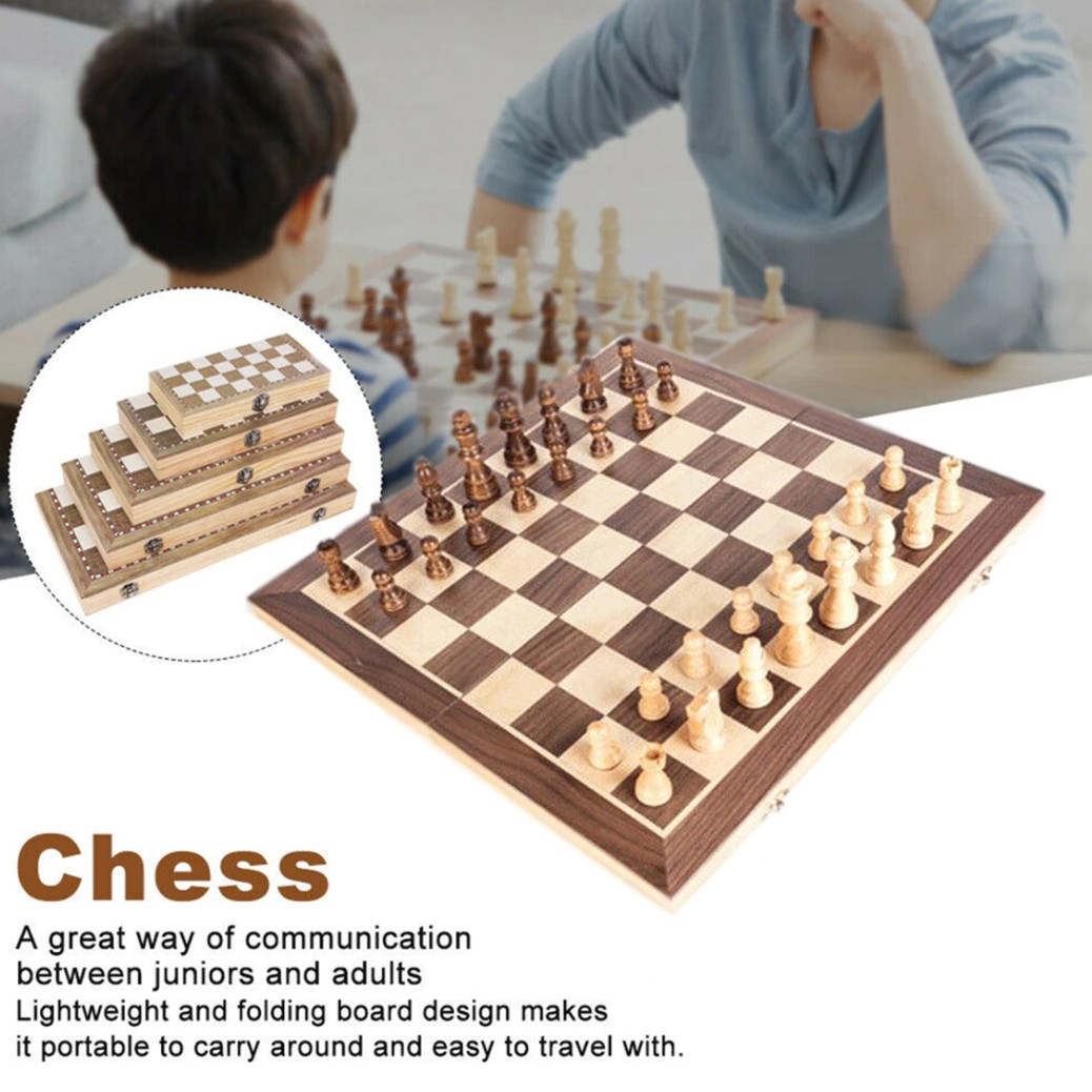 Chess Set Chess Board Game Kids Folding Chess Board 15 in Family Game Set Age 6+