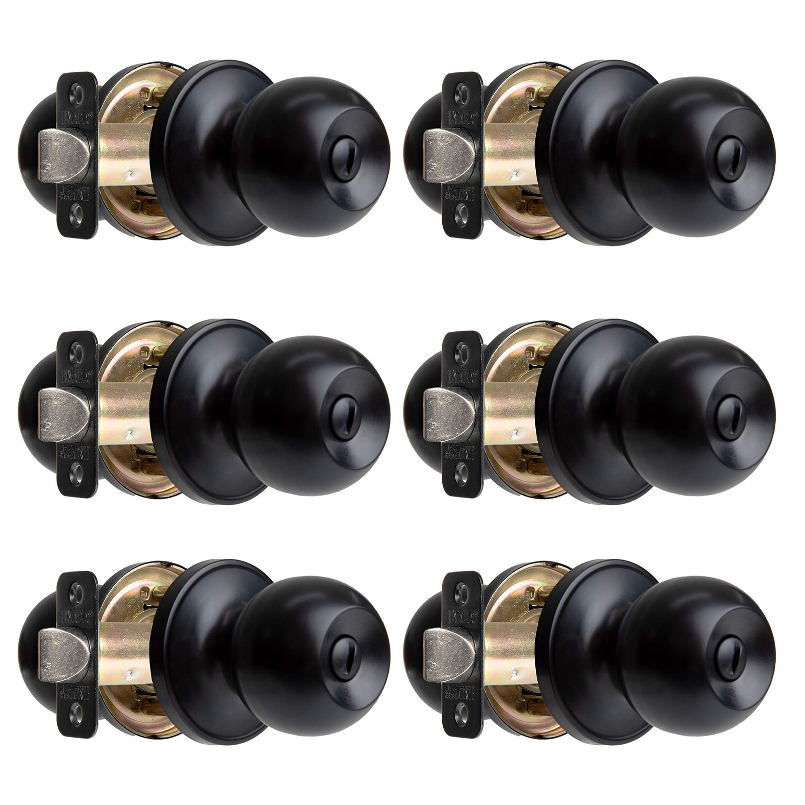 Ilyapa Privacy Door Knob for Bed/Bath - Ball, Matte Black