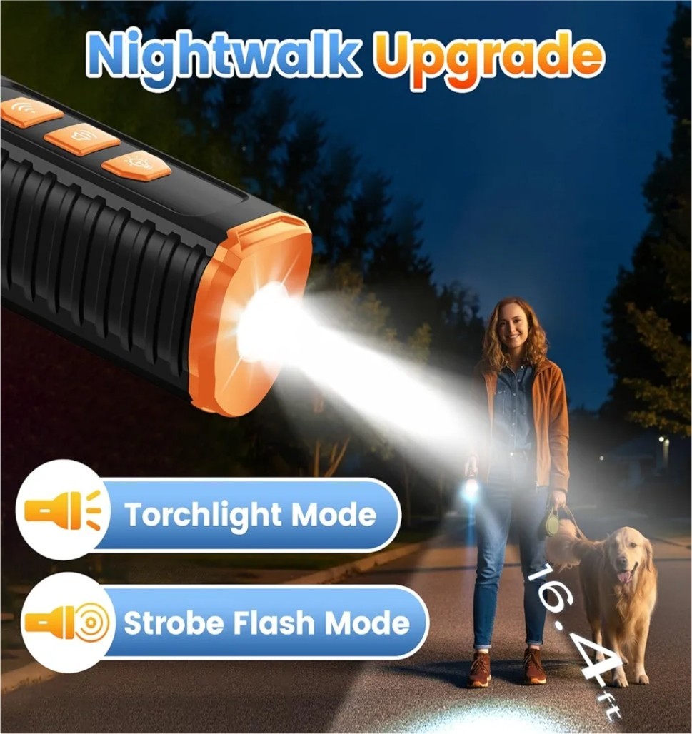 Ultrasonic Anti-Dog Bark Deterrent Device Stop Barking Repeller 4 Mode with LED