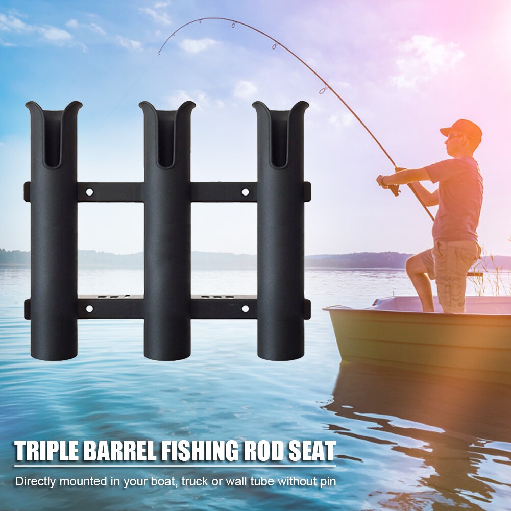 3 Tube Boat Fishing Rod Holder Boat Marine Plastic Mount Rack for Yacht Kayak US
