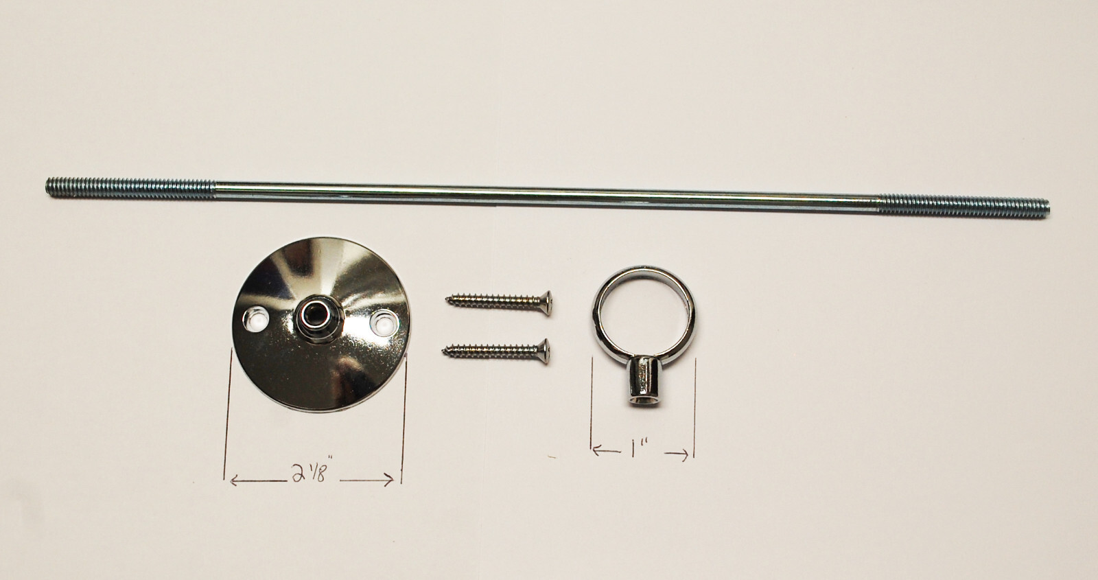 12" Shower Curtain Rod Ceiling Support with Polished Chrome Finish