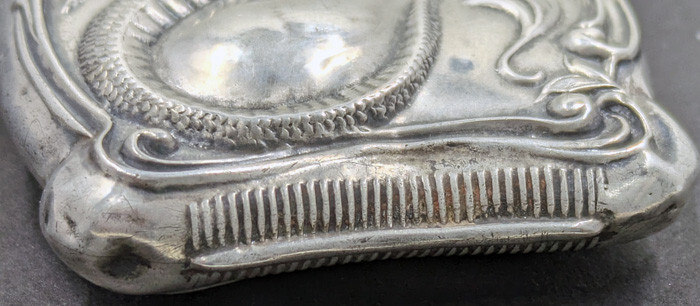 Antique Vintage Sterling Winged Cockatrice Dragon Vesta Match Safe WB3-Vesta-1