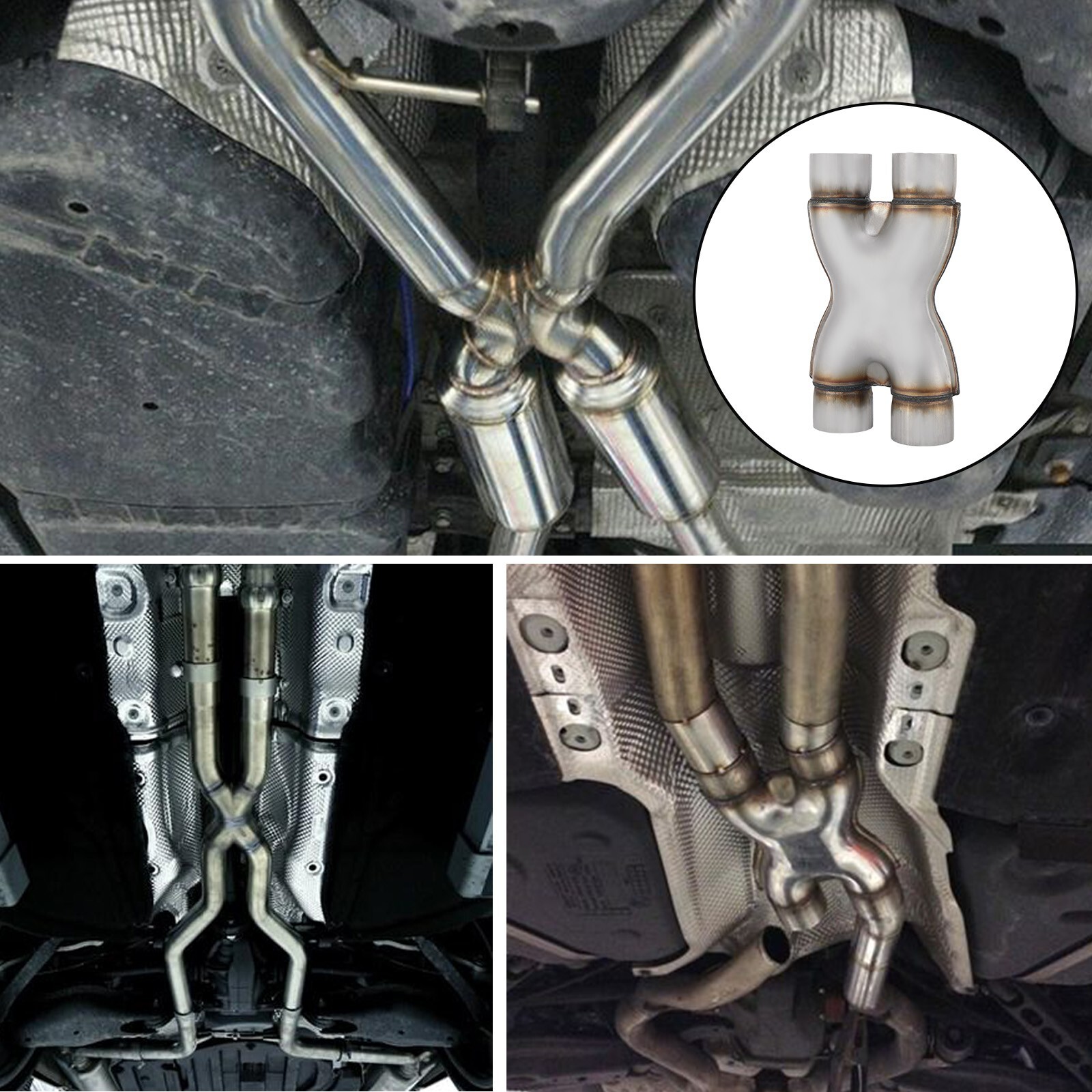 Exhaust X Pipe 2.5 Inch Inlet,Stainless Steel Universal Exhaust X Pipe 2.5"