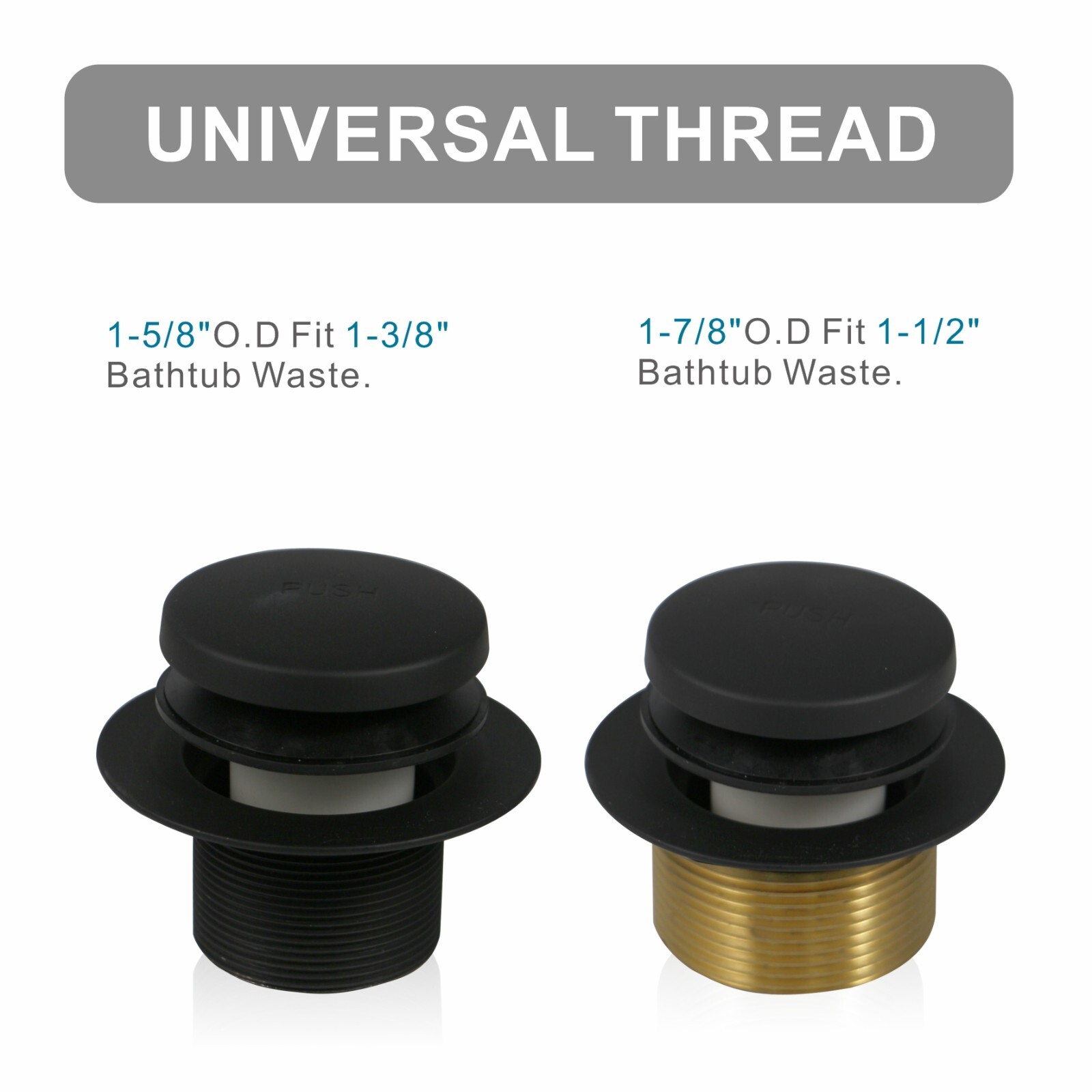 Black Tub Drain Tip Toe Bathtub Trim Set Conversion Kit 2hole overflow Faceplate